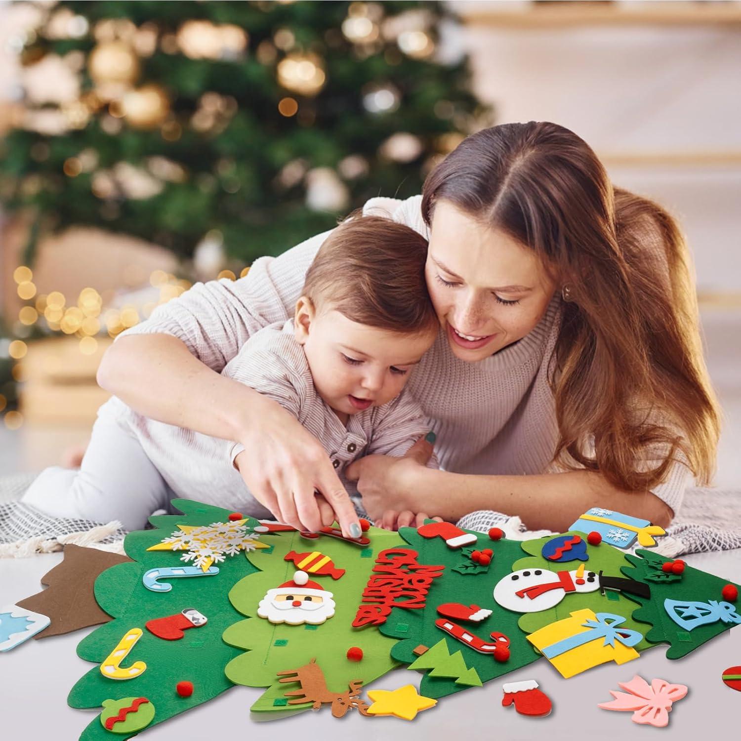 Árbol de Navidad de Fieltro PIGETALE 100cm con 32 Adornos