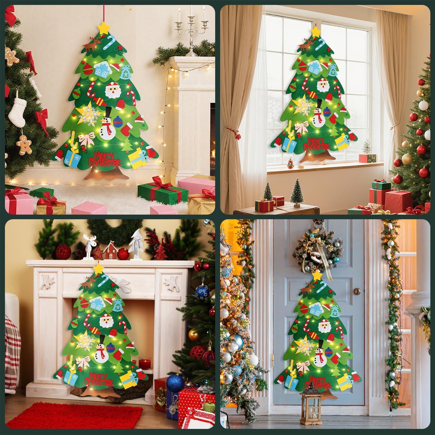 Árbol de Navidad de Fieltro PIGETALE 100cm con 32 Adornos