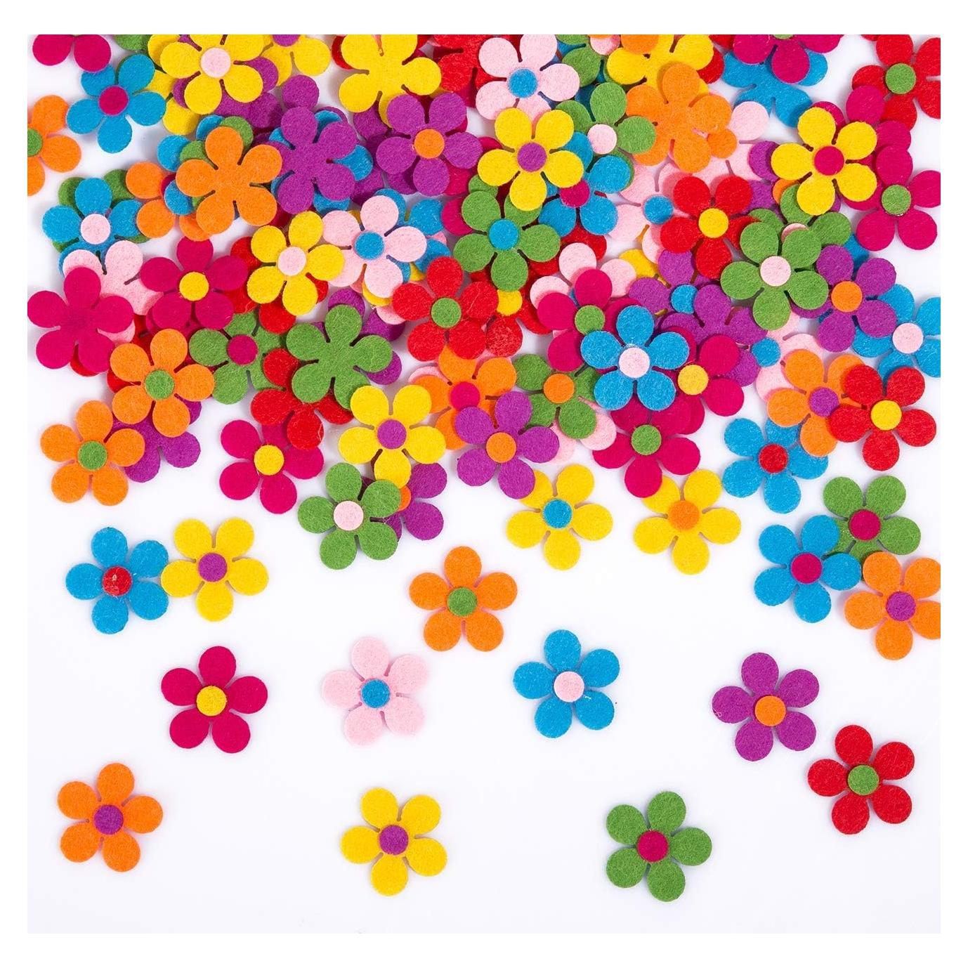 Naler 120 Piezas Flores de Fieltro 2.8 cm Colores Variados