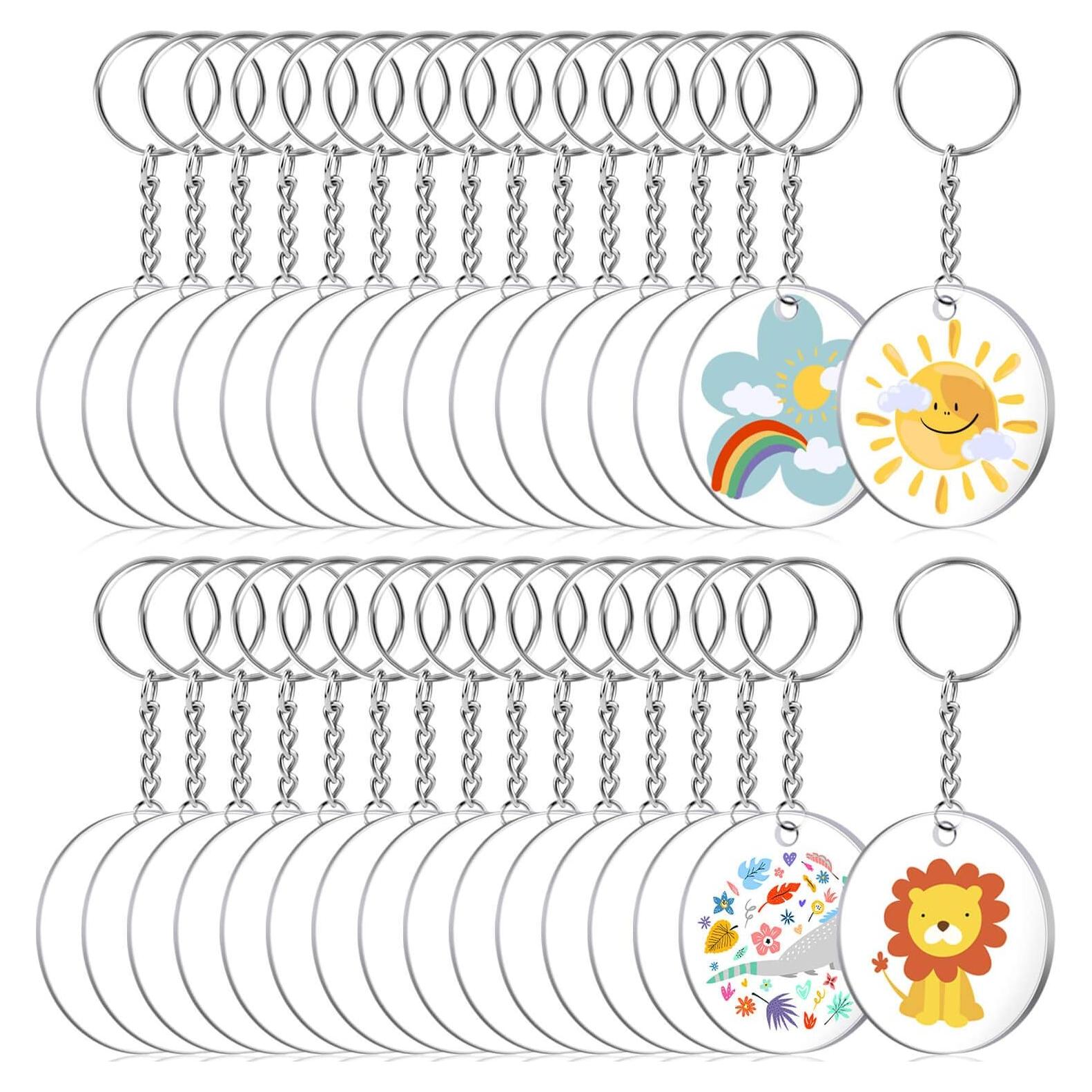 Kit de Llaveros Acrílicos en Blanco Audab - 108 Piezas