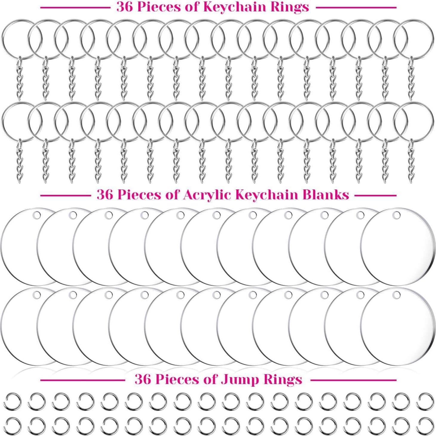 Kit de Llaveros Acrílicos en Blanco Audab - 108 Piezas