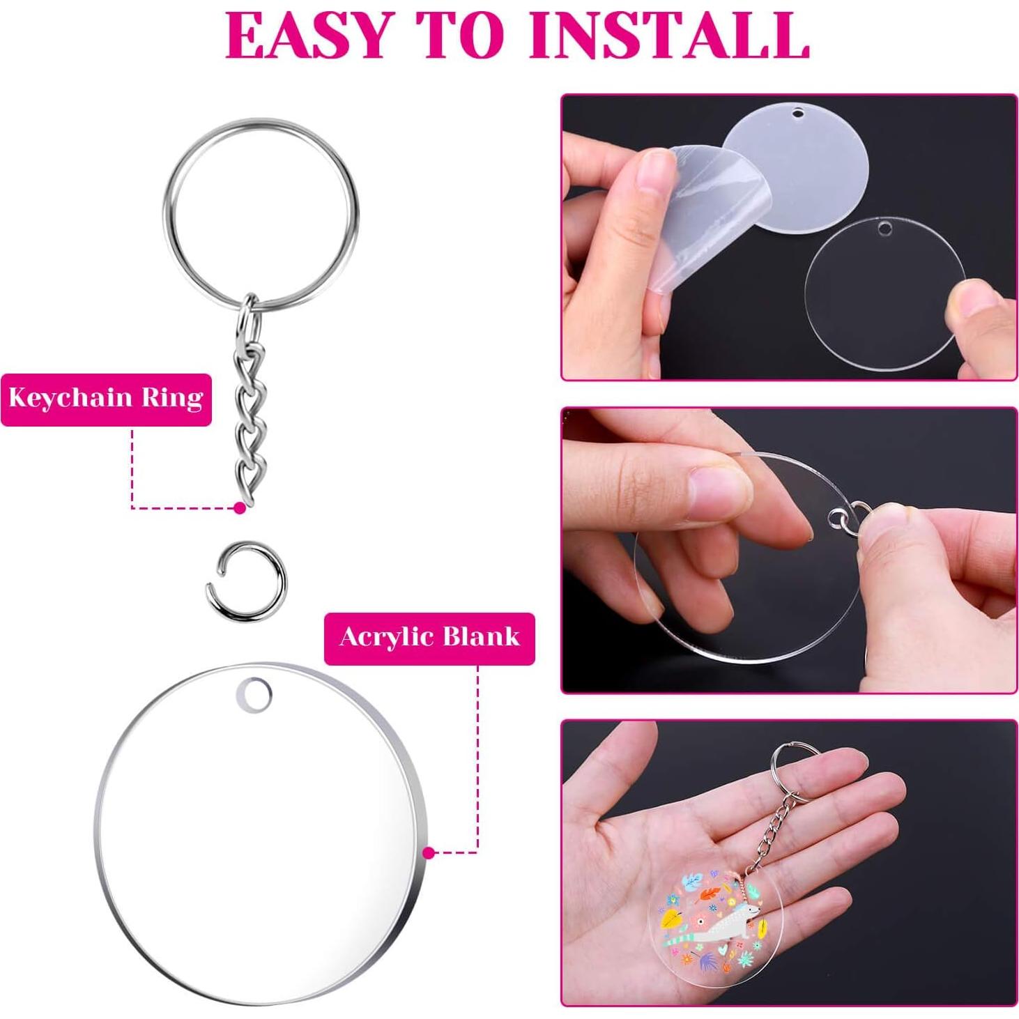 Kit de Llaveros Acrílicos en Blanco Audab - 108 Piezas