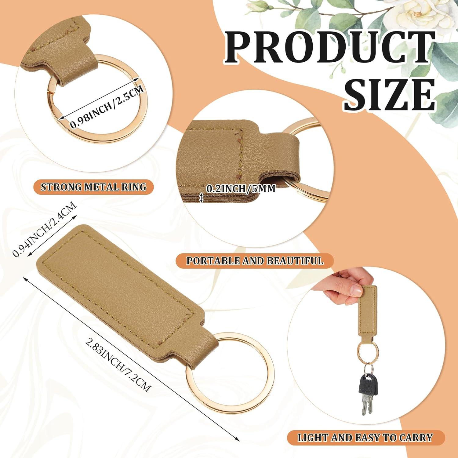 48 Llaveros de Cuero PU Personalizables Wavyknot 7.2x2.4cm