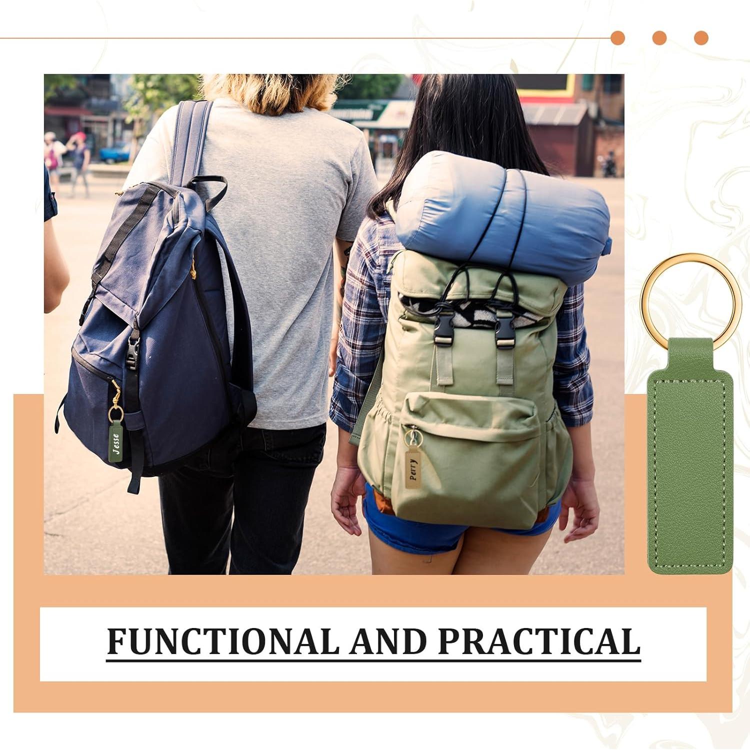 48 Llaveros de Cuero PU Personalizables Wavyknot 7.2x2.4cm