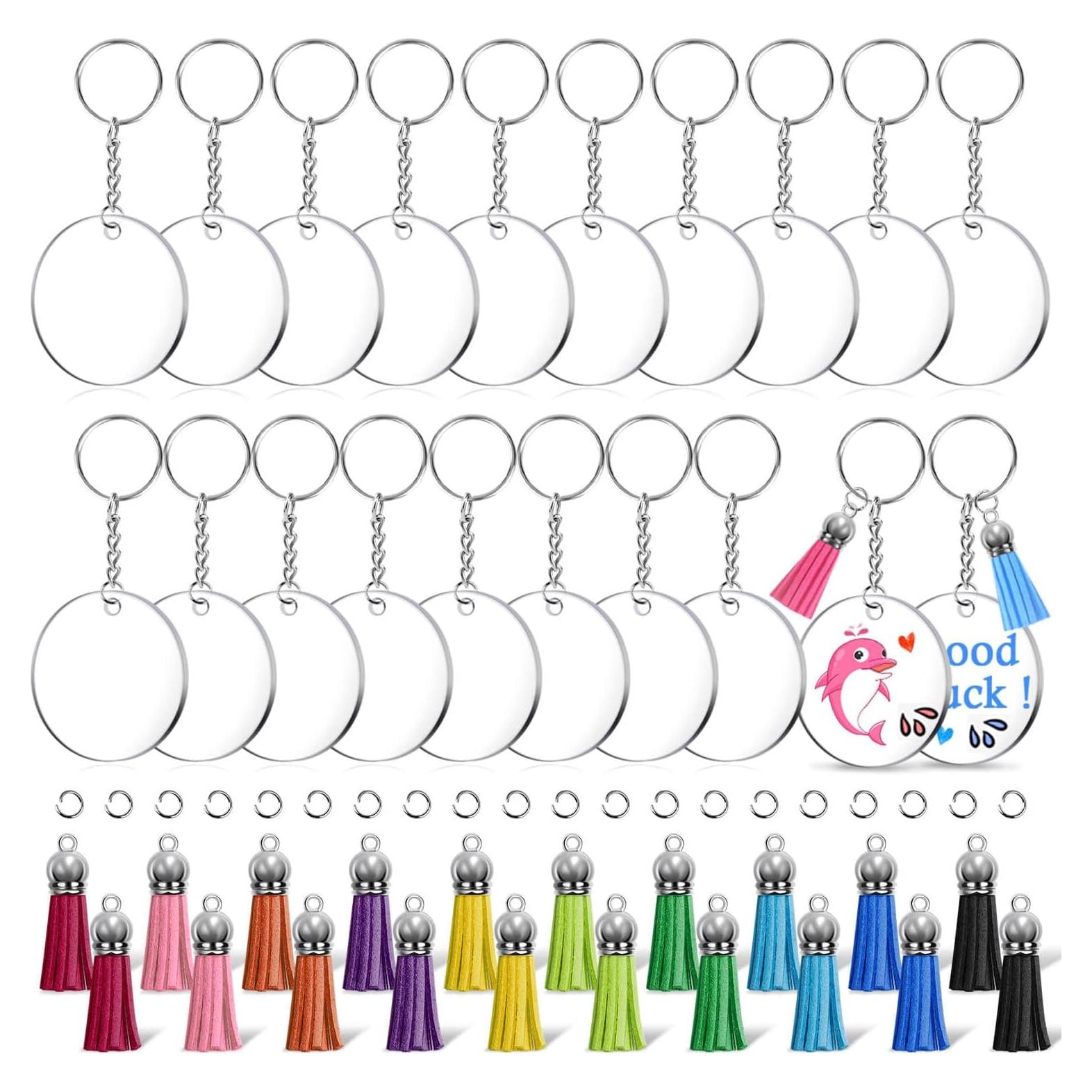 Kit de Llaveros en Blanco de Acrílico Shynek - 20 Piezas