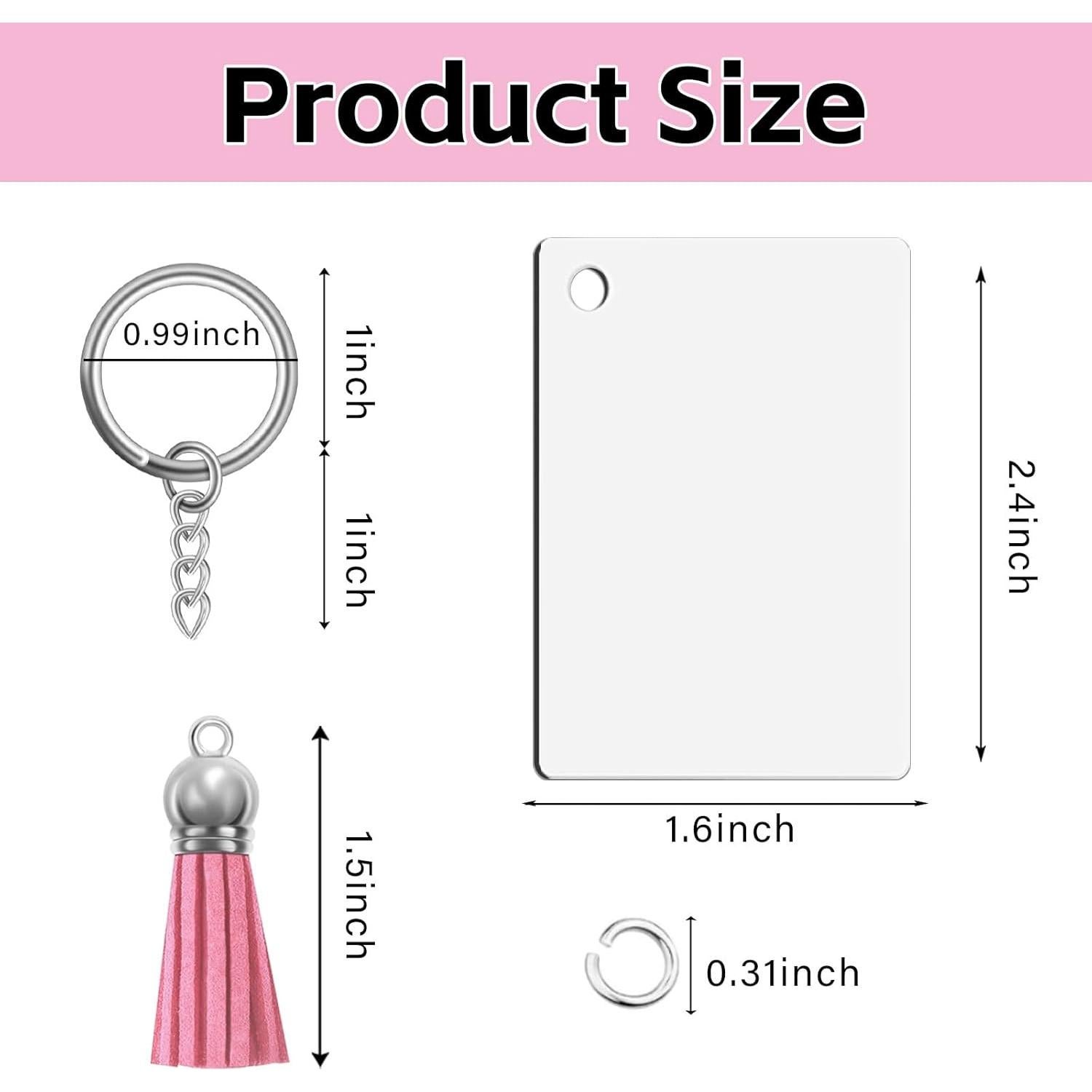 120 Piezas Plantillas de Llavero de Sublimación Metal DIY