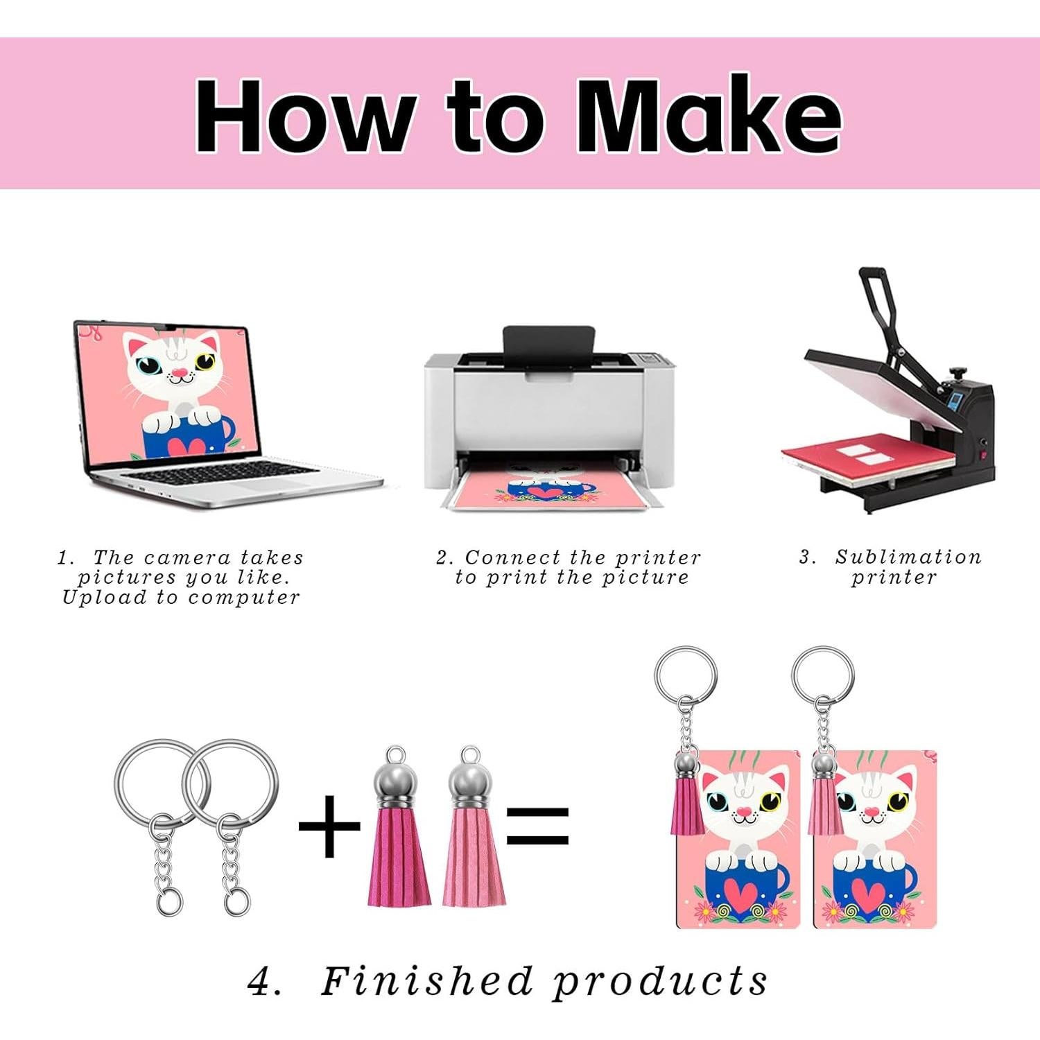 120 Piezas Plantillas de Llavero de Sublimación Metal DIY