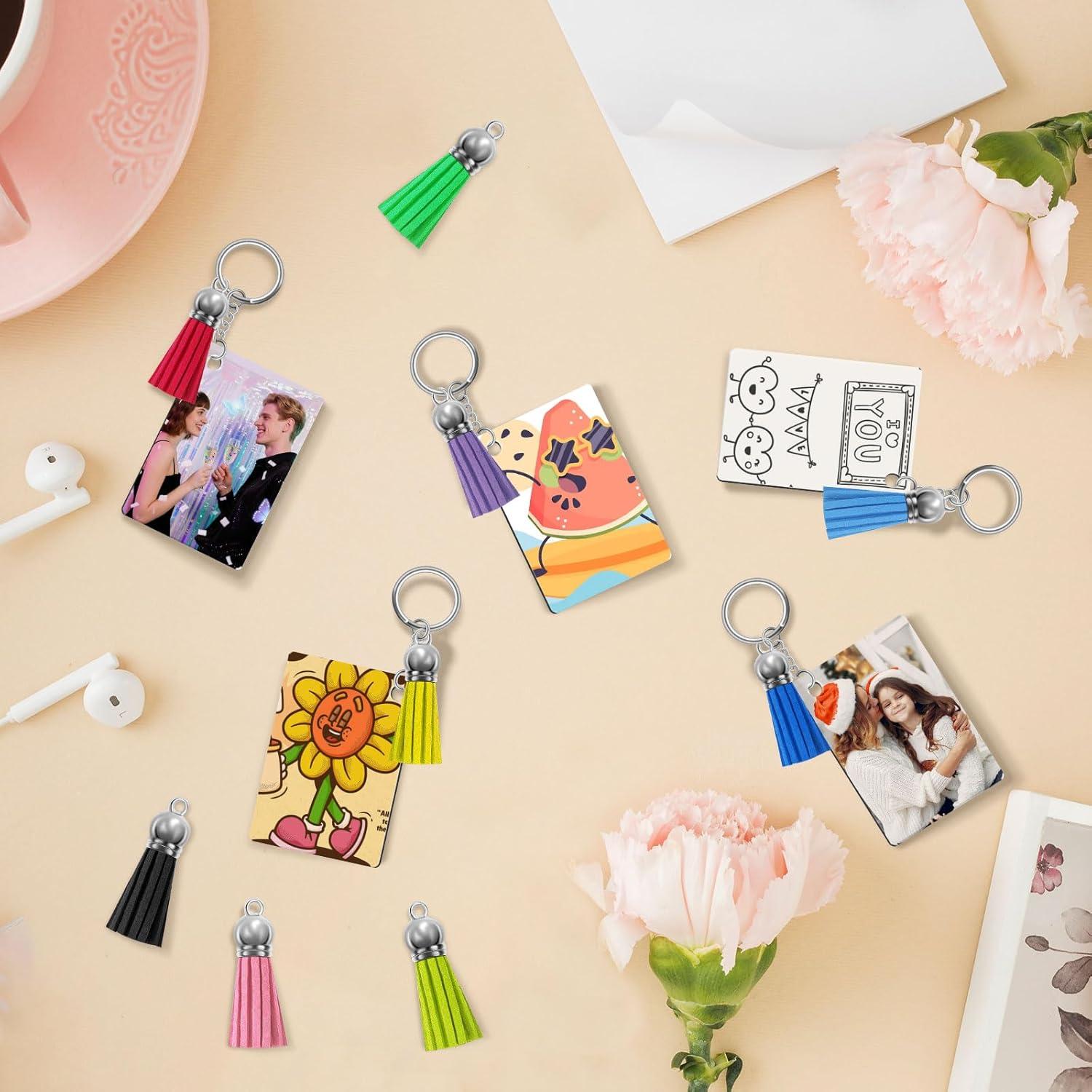 120 Piezas Plantillas de Llavero de Sublimación Metal DIY