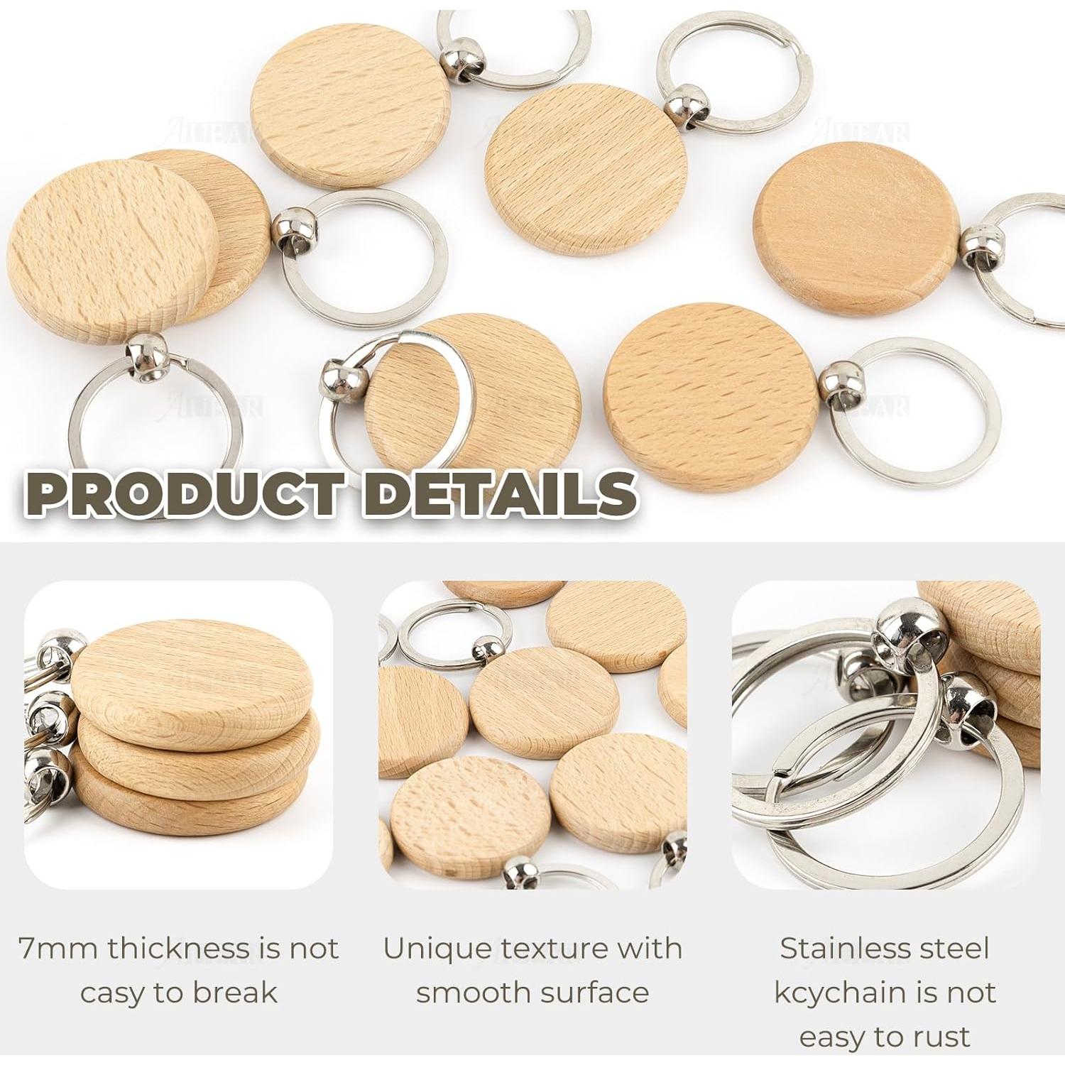 Llavero de Madera Personalizable AUEAR - Paquete de 10 Piezas