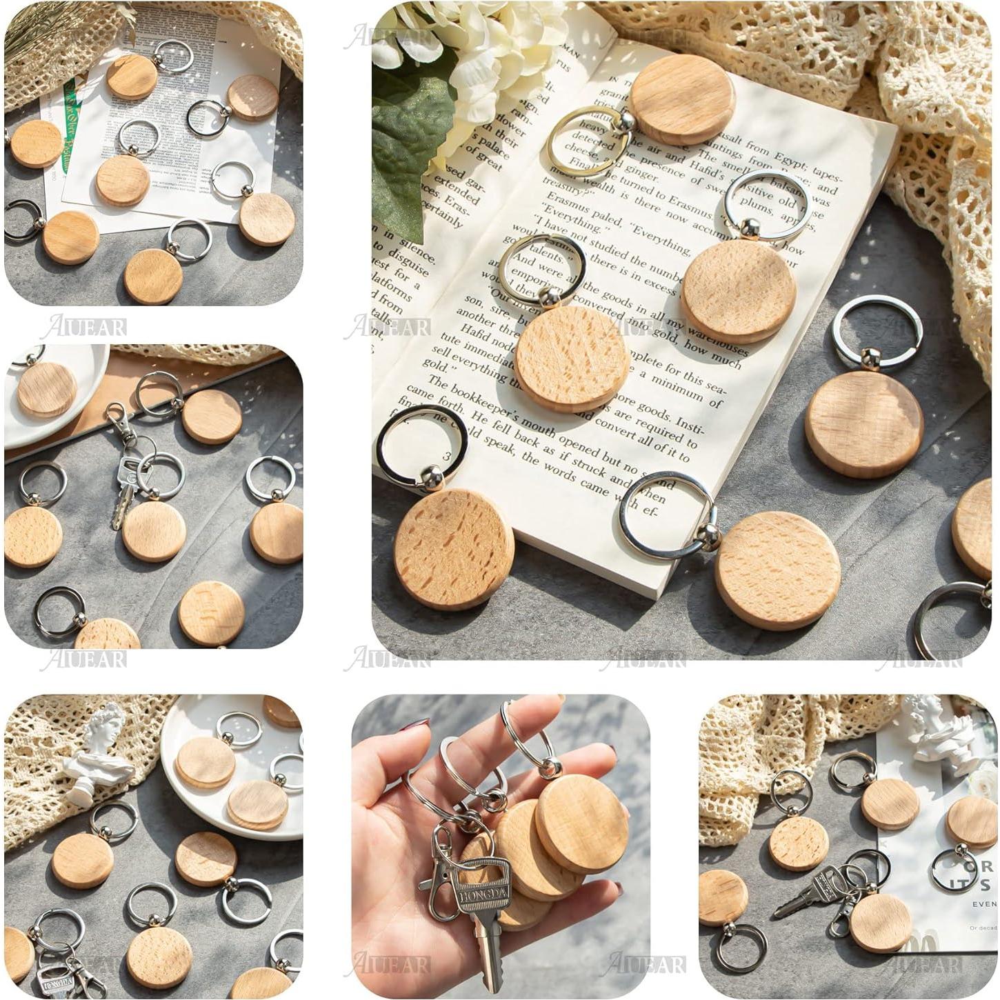 Llavero de Madera Personalizable AUEAR - Paquete de 10 Piezas