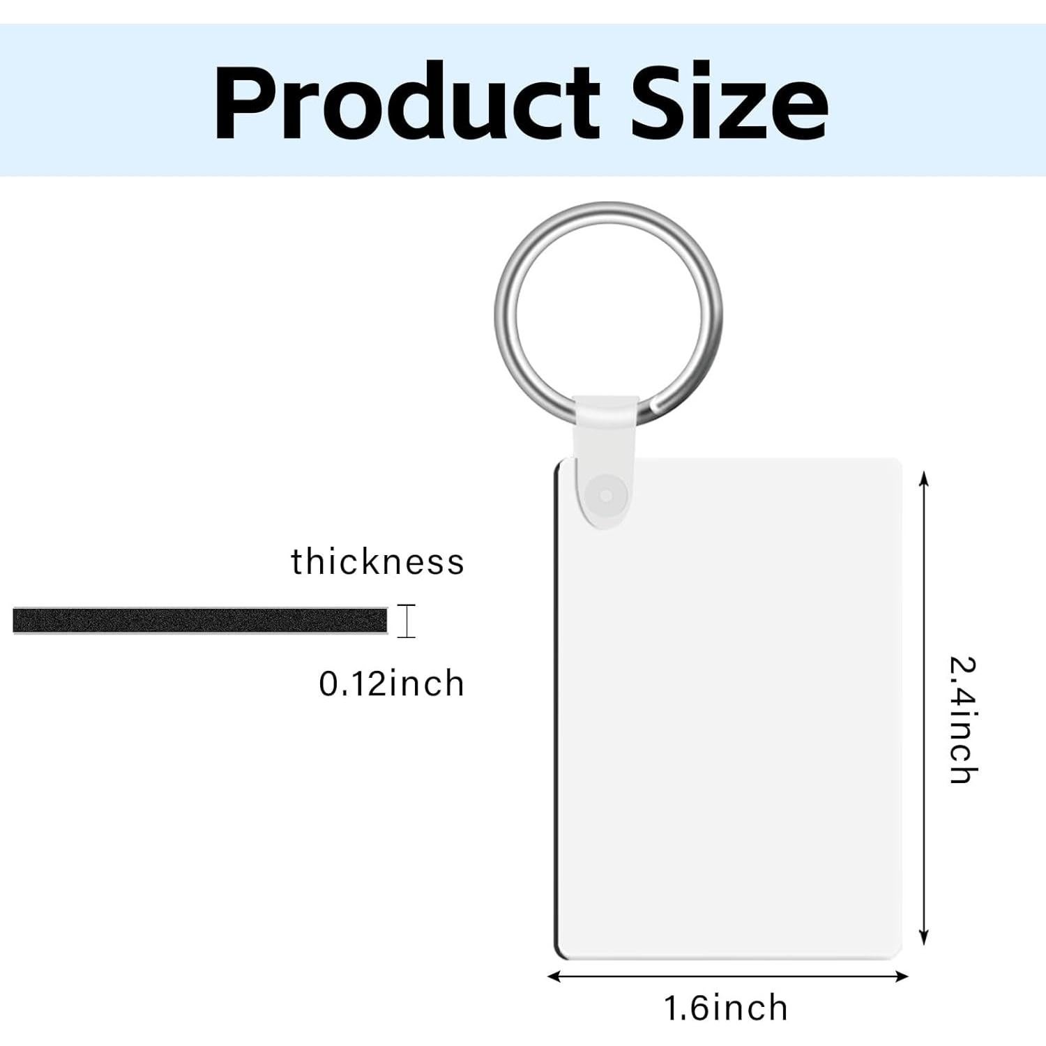 Kit 90 Pcs Llaveros de Sublimación Rectangulares DIY