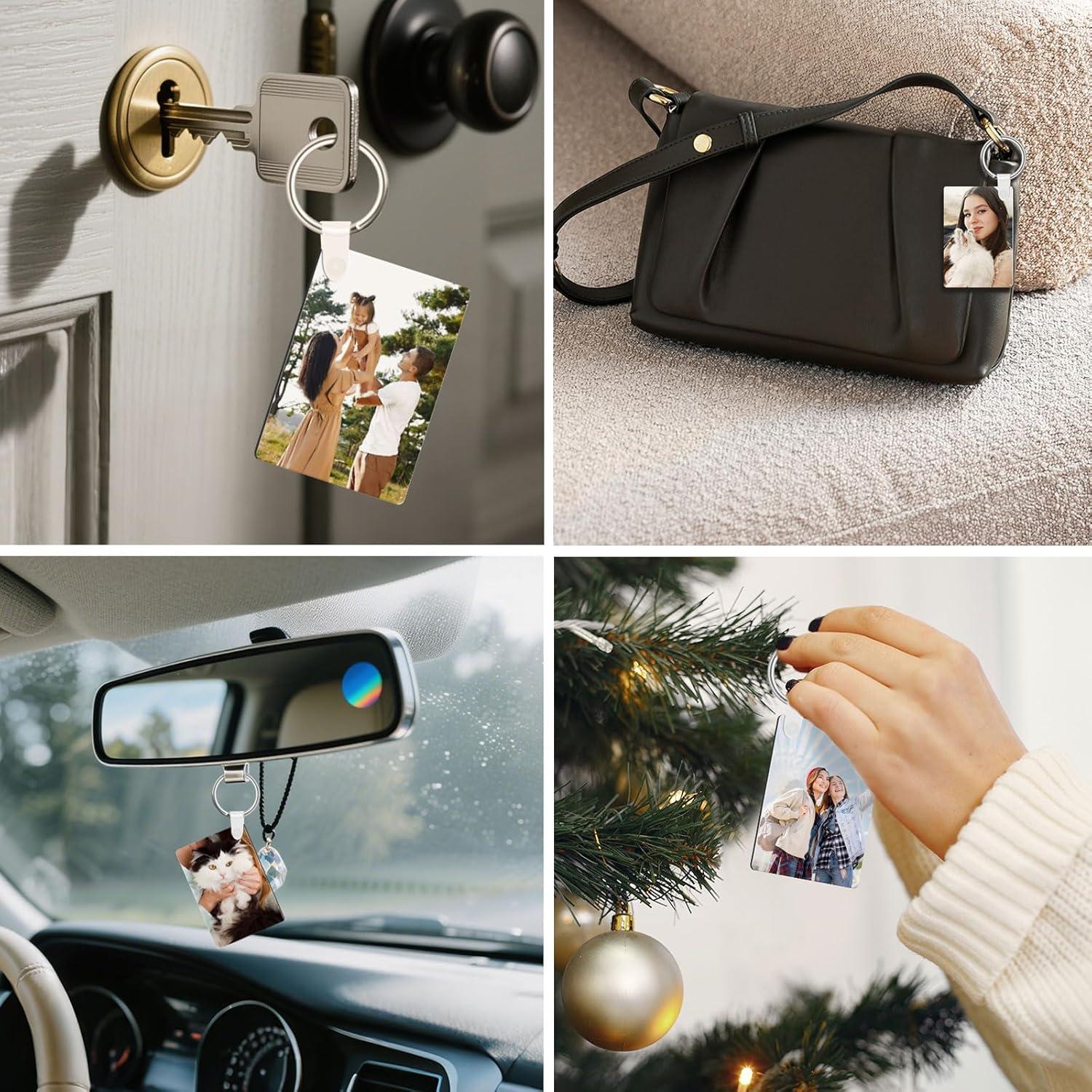 Kit 90 Pcs Llaveros de Sublimación Rectangulares DIY