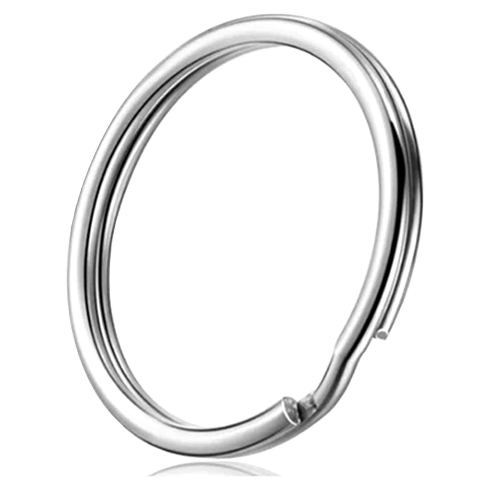 Anillo de Llavero Metálico Dividido 30 Piezas 25mm Plata