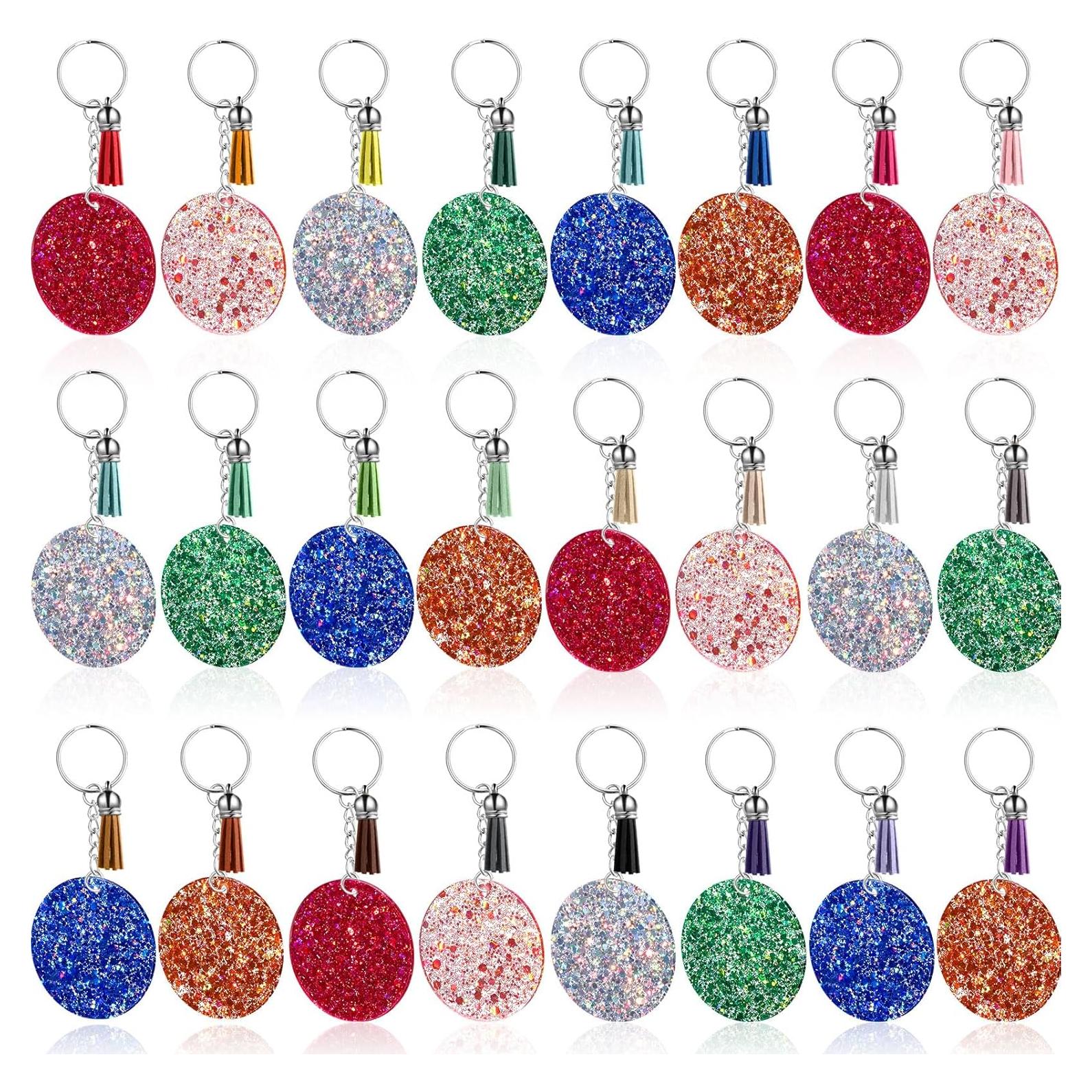 Juego de Llavero Acrílico WILLBOND 24 Piezas DIY Colorido