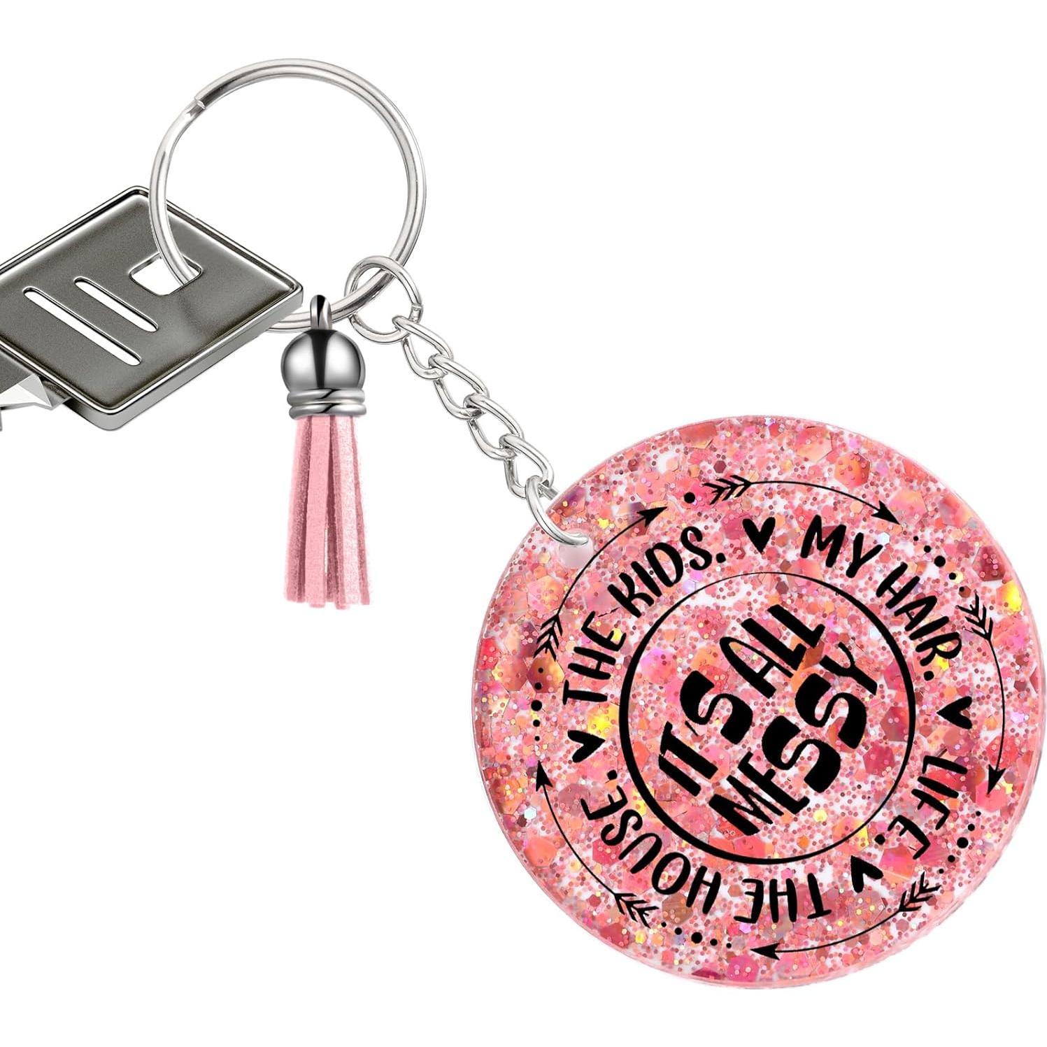 Juego de Llavero Acrílico WILLBOND 24 Piezas DIY Colorido