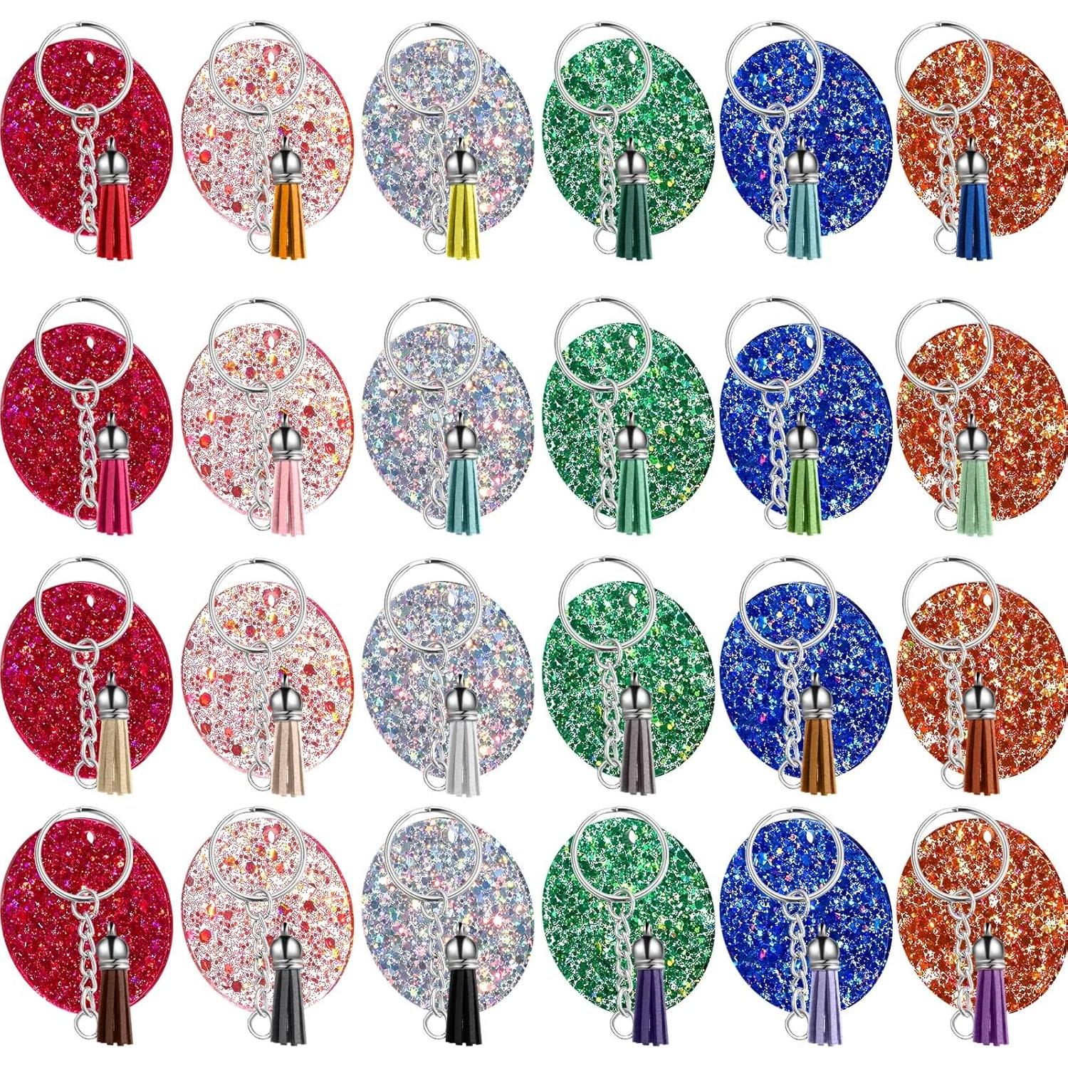 Juego de Llavero Acrílico WILLBOND 24 Piezas DIY Colorido