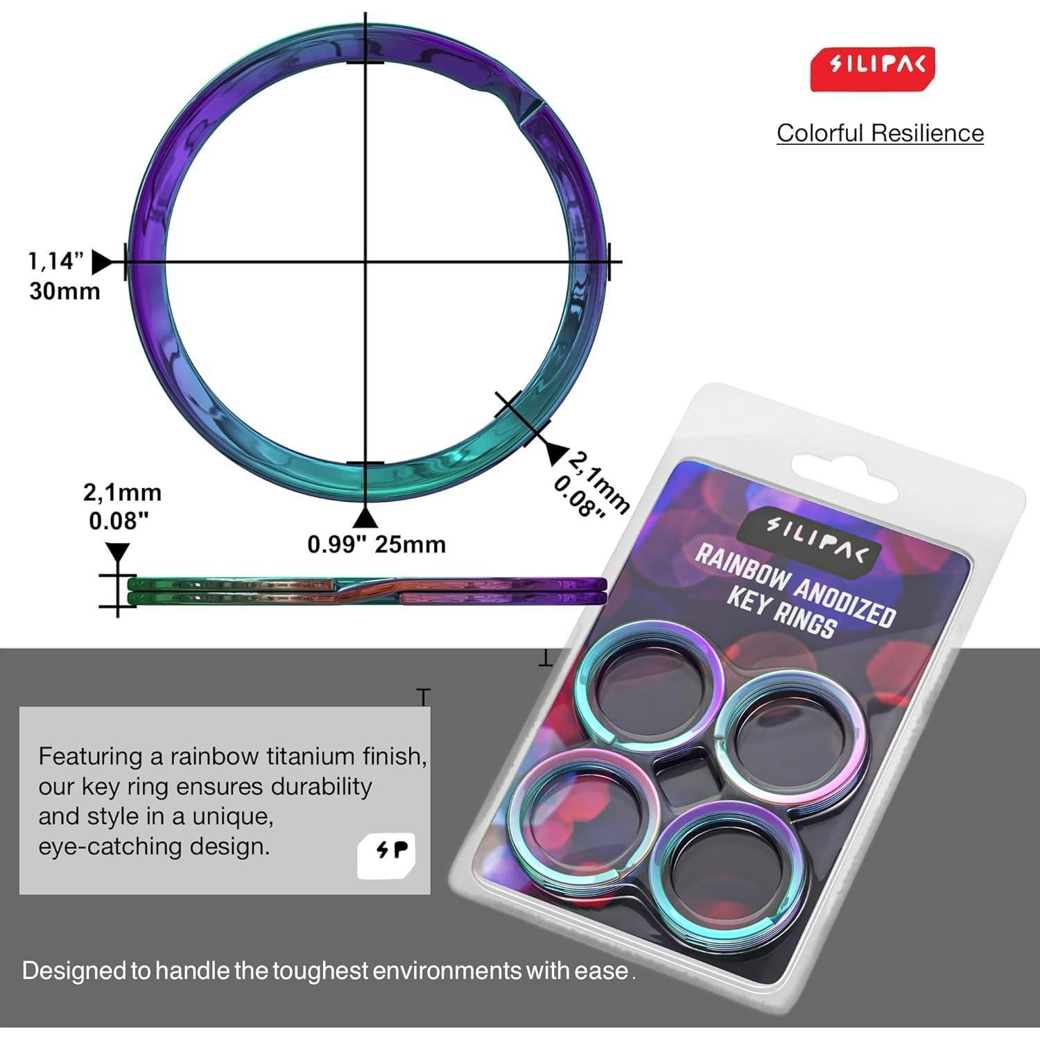 Anillos de Llave Planos de Alta Resistencia Silipac - Lote de 12