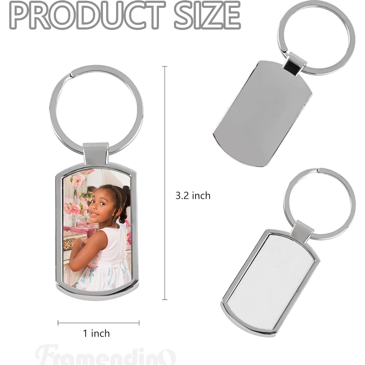 10 Llaveros Metálicos Rectangulares Blancos para Sublimación