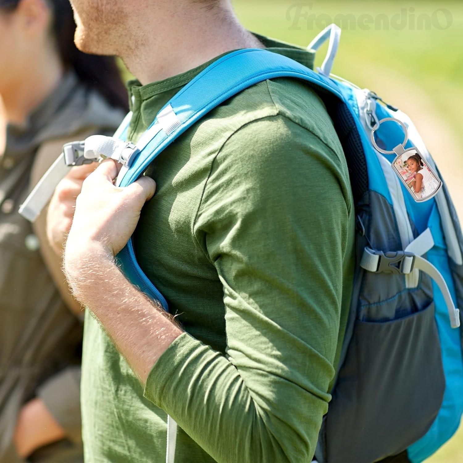 10 Llaveros Metálicos Rectangulares Blancos para Sublimación