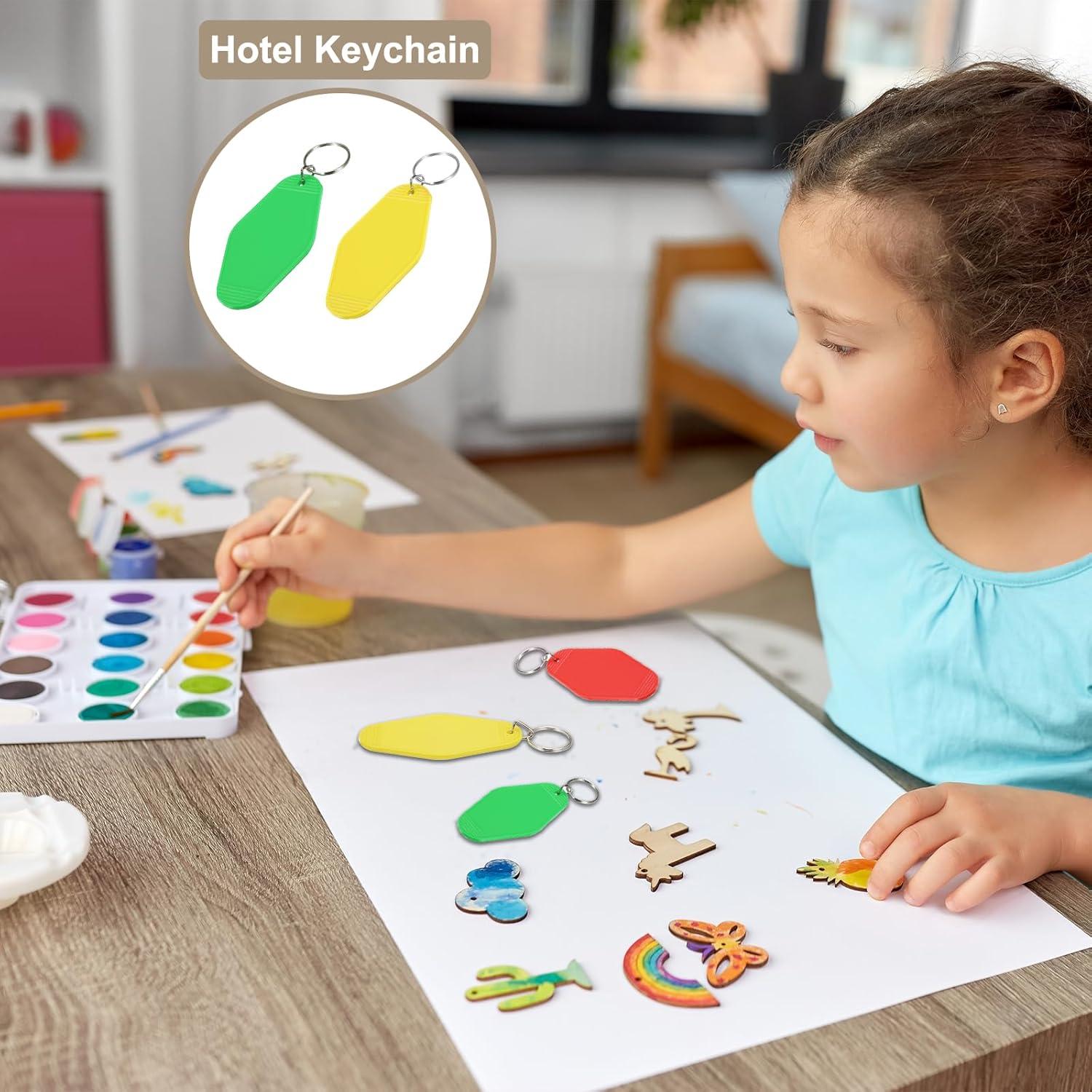 Llaveros de Motel en Blanco uxcell - 40 Piezas 9x4.5cm