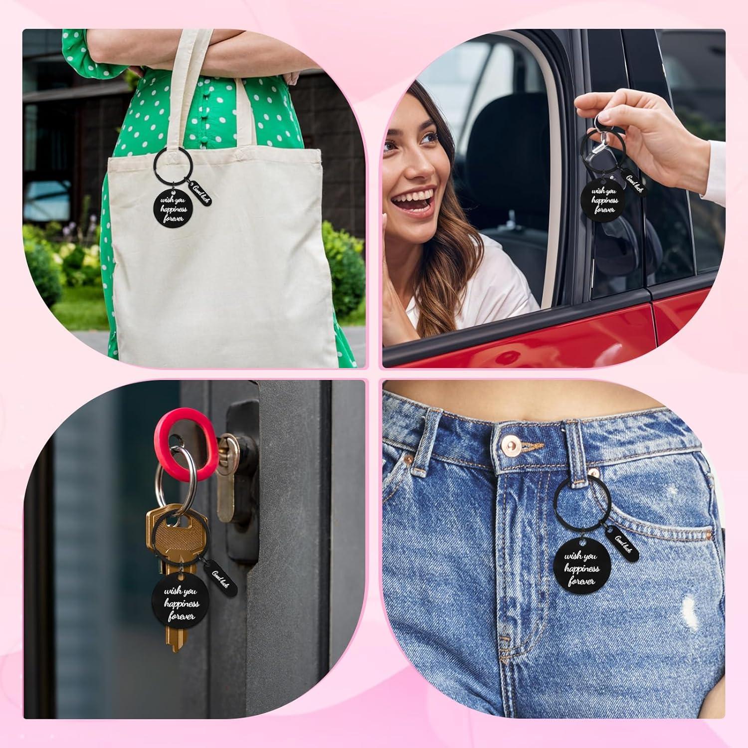 30 Llaveros de Acero Inoxidable Grabables en Blanco PEOVLVN