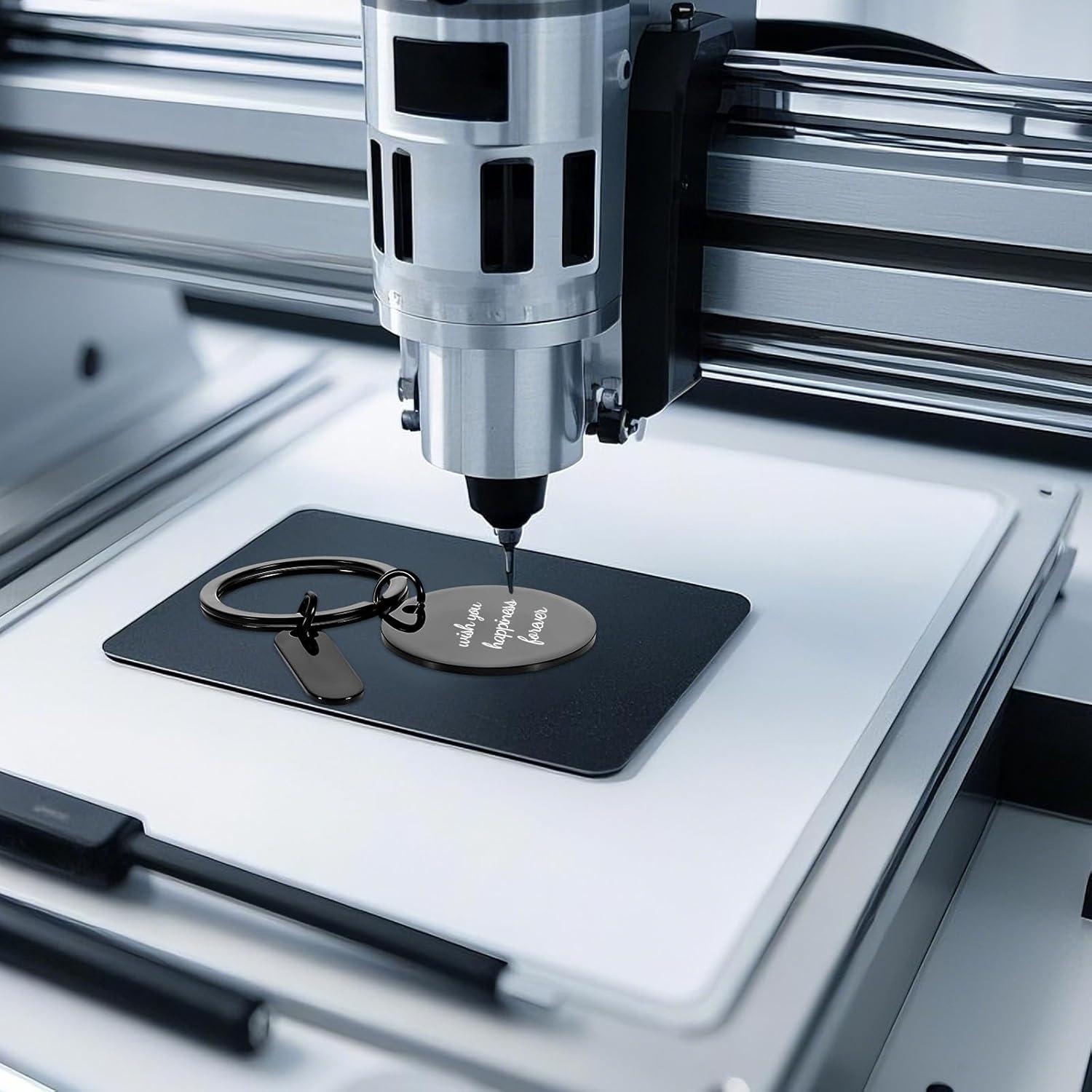 30 Llaveros de Acero Inoxidable Grabables en Blanco PEOVLVN