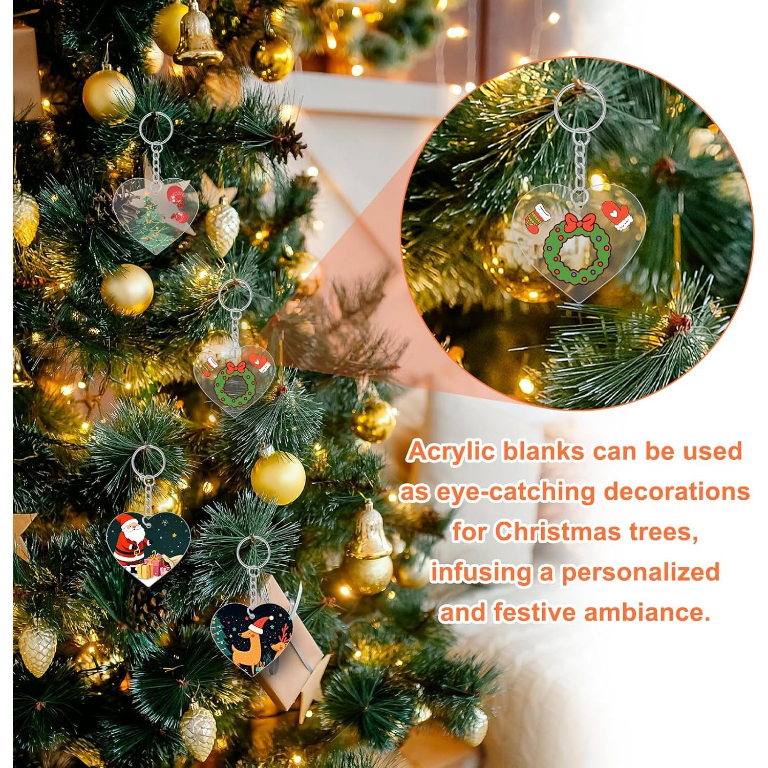 72 Piezas Corazones Acrílicos Transparentes para Llaveros DIY