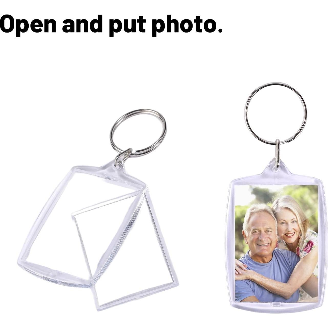 30 Llavero Marco de Fotos Acrílico Transparente DIY 23.3x17cm