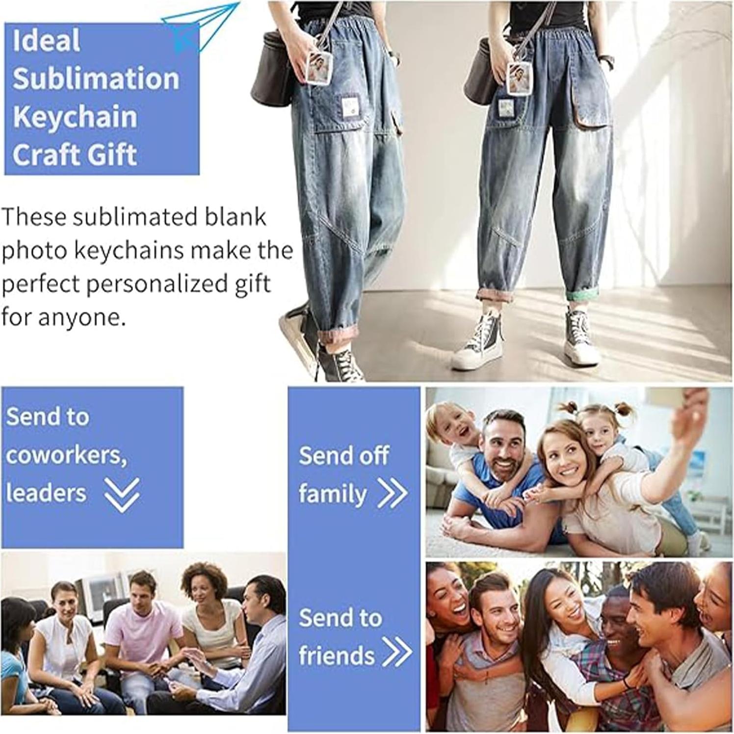 30 Llavero Marco de Fotos Acrílico Transparente DIY 23.3x17cm