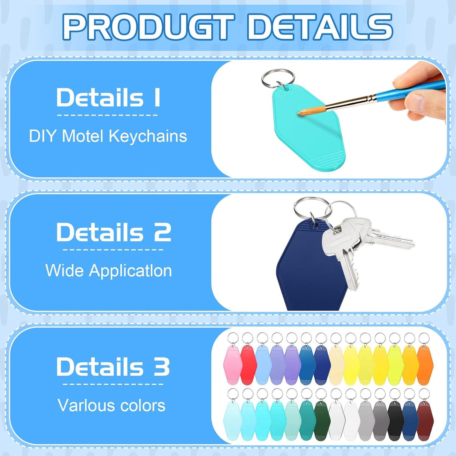 Juego de 60 Llaveros de Motel en Blanco para Sublimación DIY