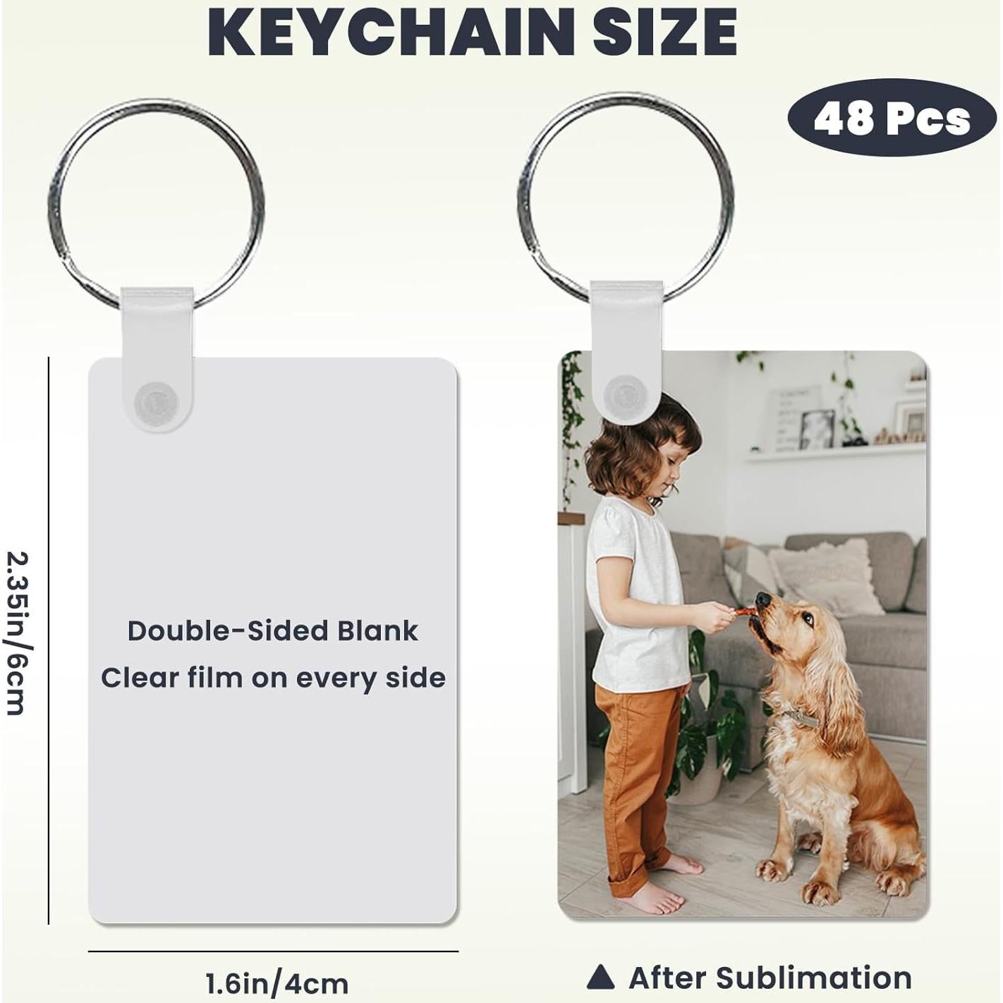 Kit 144 Llavero Sublimación Doble Cara AceSubli 2.4x1.6"