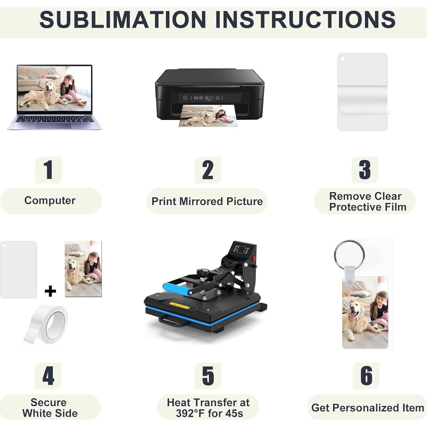 Kit 144 Llavero Sublimación Doble Cara AceSubli 2.4x1.6"