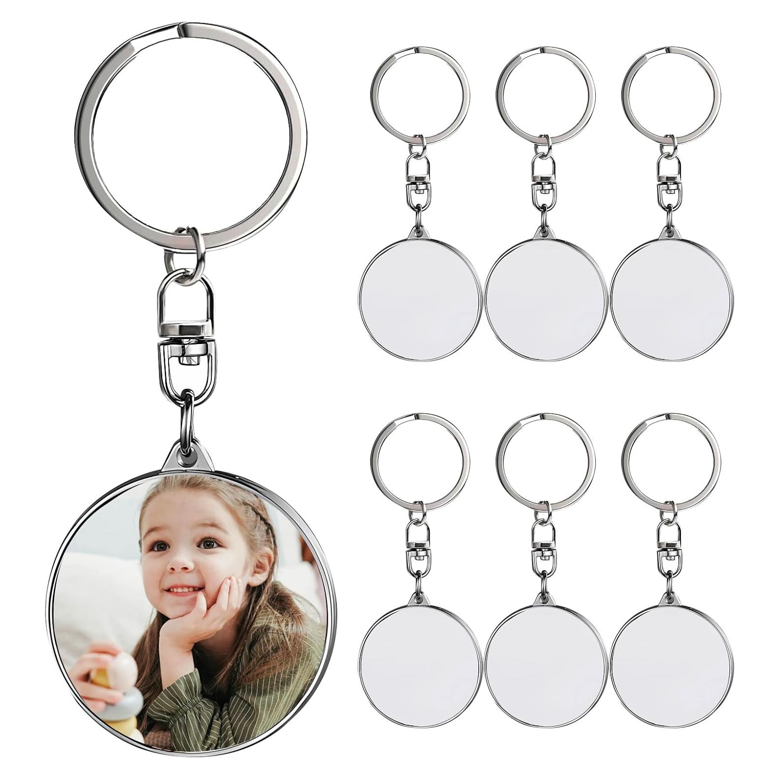 6 Llaveros de Metal para Sublimación QISVVE 27x42mm DIY