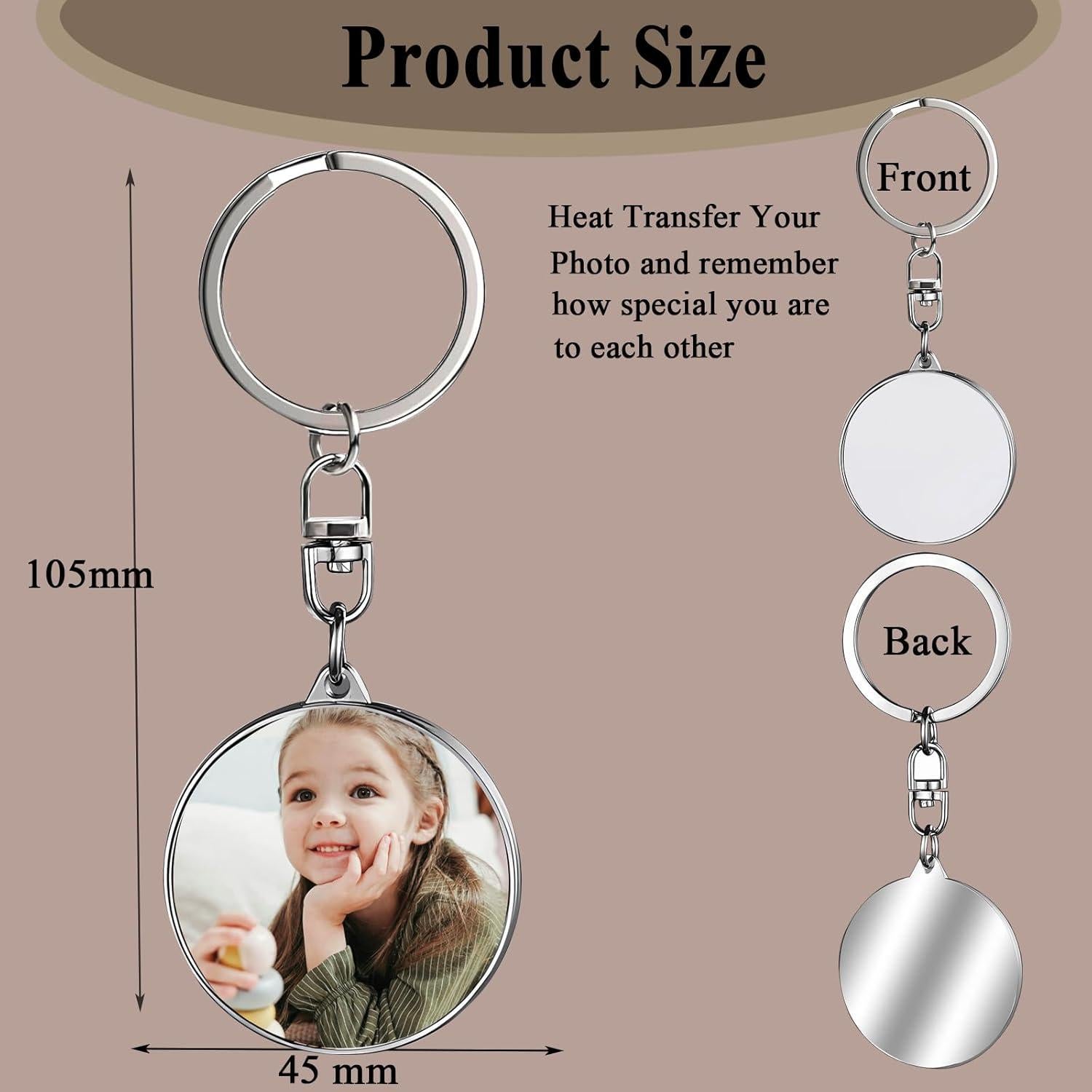 6 Llaveros de Metal para Sublimación QISVVE 27x42mm DIY