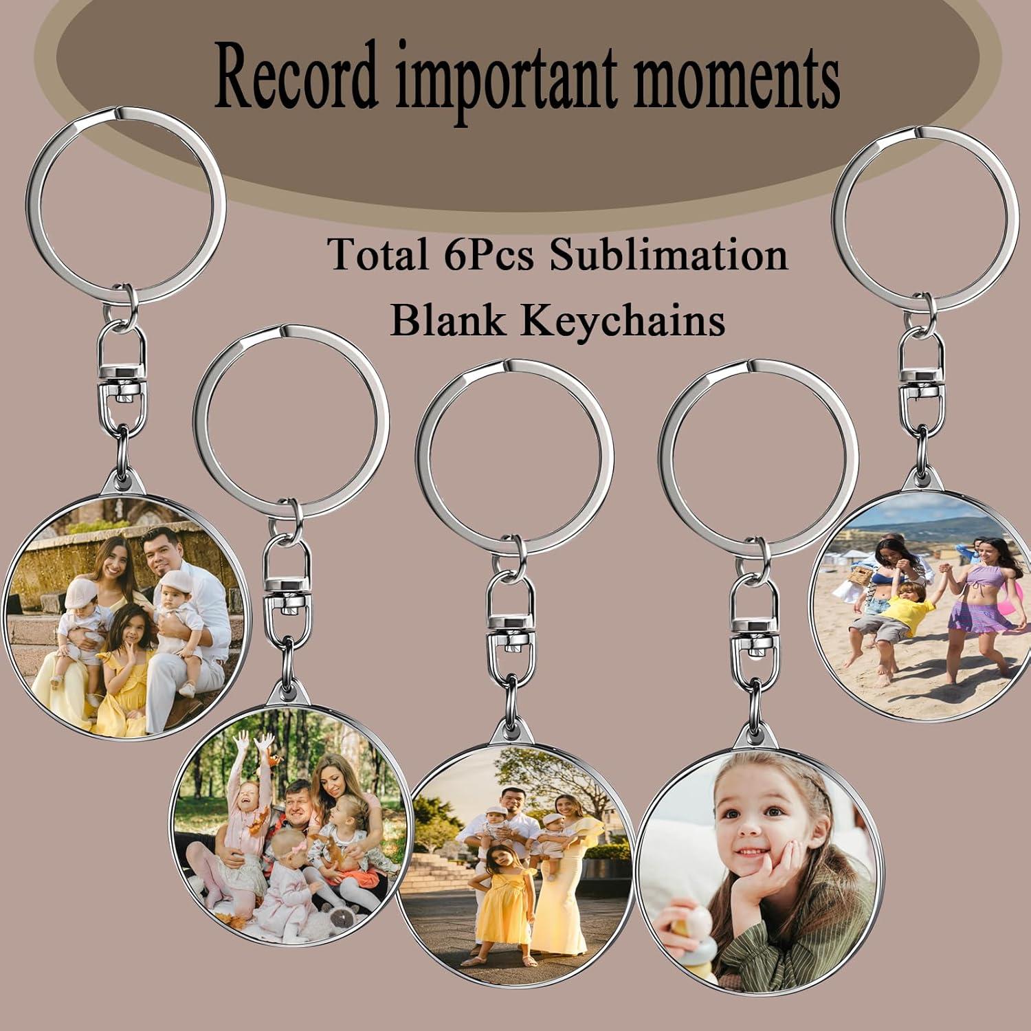 6 Llaveros de Metal para Sublimación QISVVE 27x42mm DIY