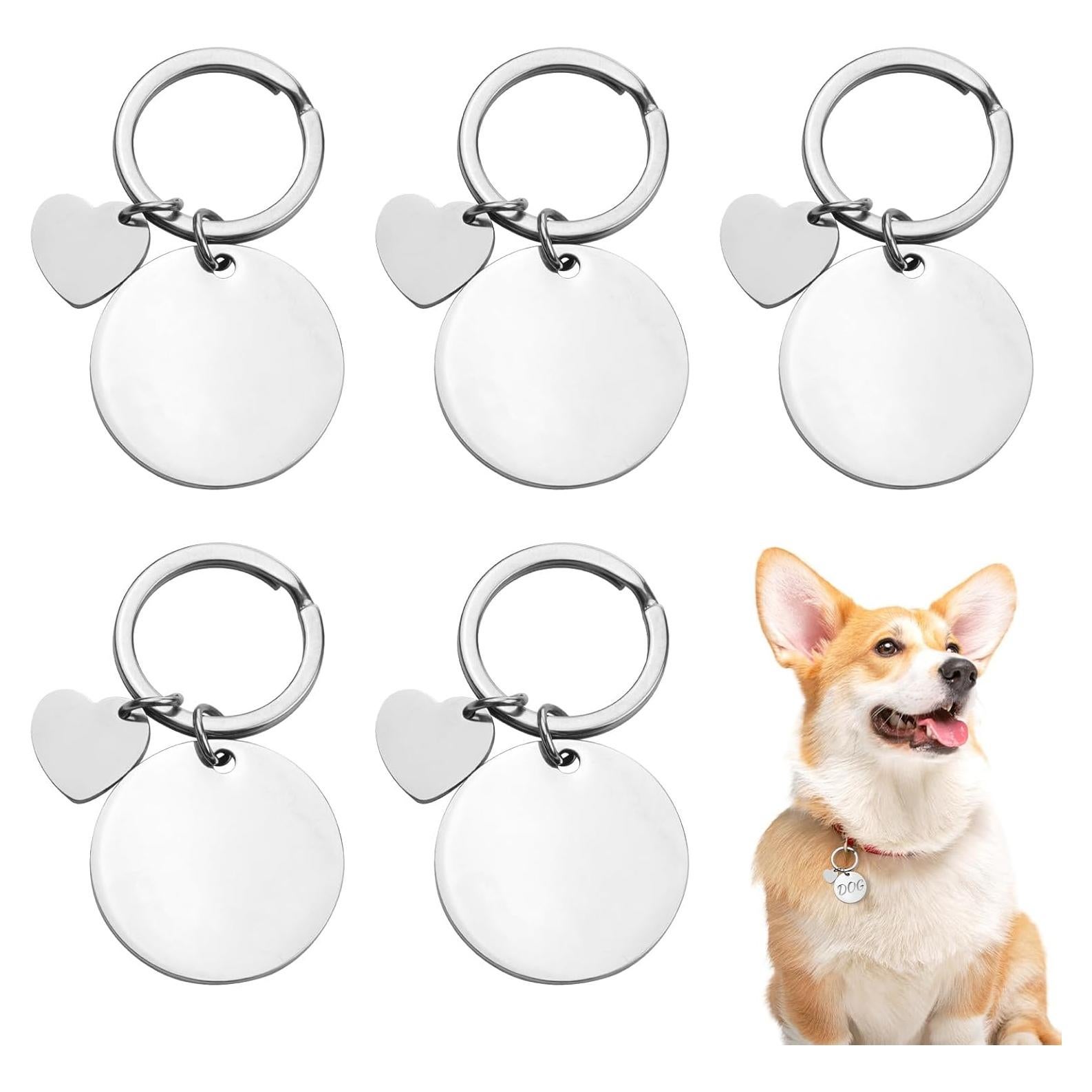 Paquete de 5 llaveros grabables de acero inoxidable Realand