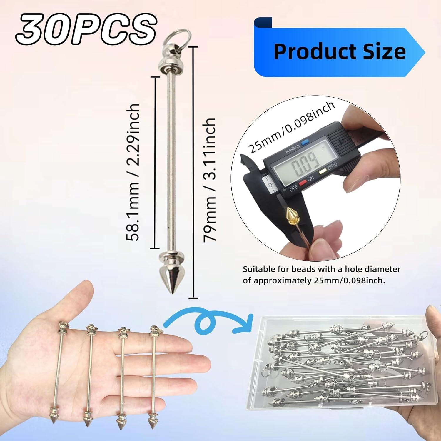 30 Barras de Llaveros Hacibles YFXJC 7.9cm Metal Plateado