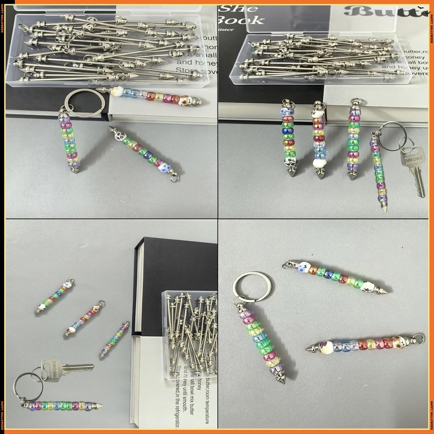 30 Barras de Llaveros Hacibles YFXJC 7.9cm Metal Plateado