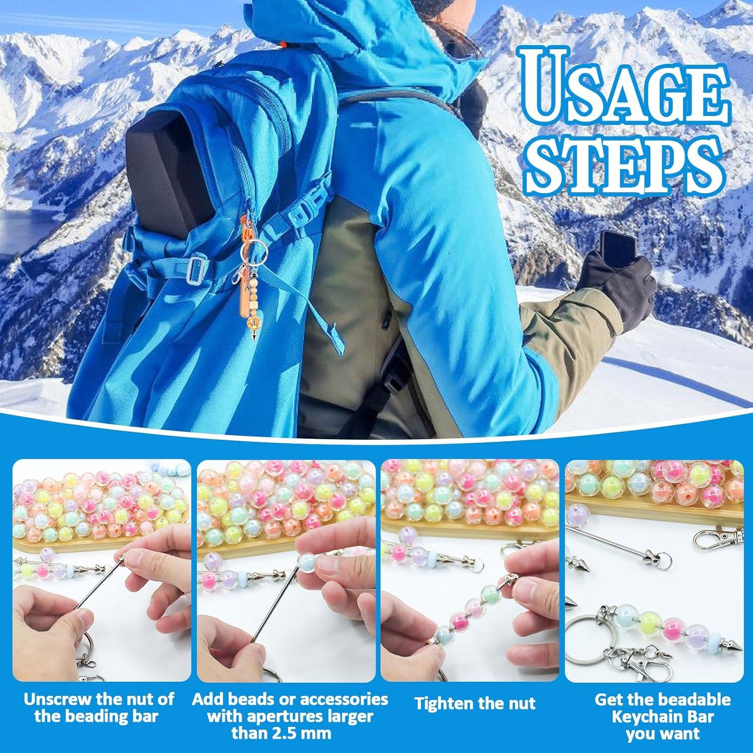 Kit de 18 llaveros con cuentas CXIIPOL - Plata, DIY