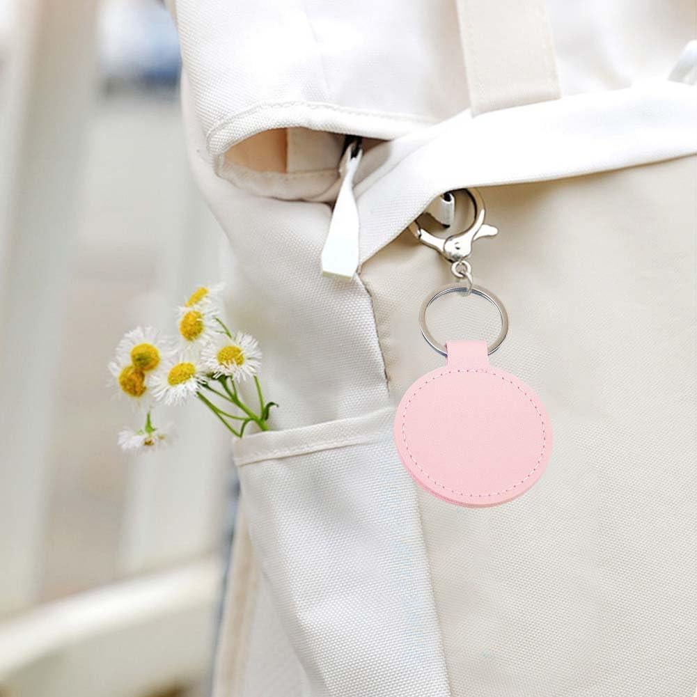 10 Llavero Redondo de Cuero PU Rosa CALFOVERA para Manualidades