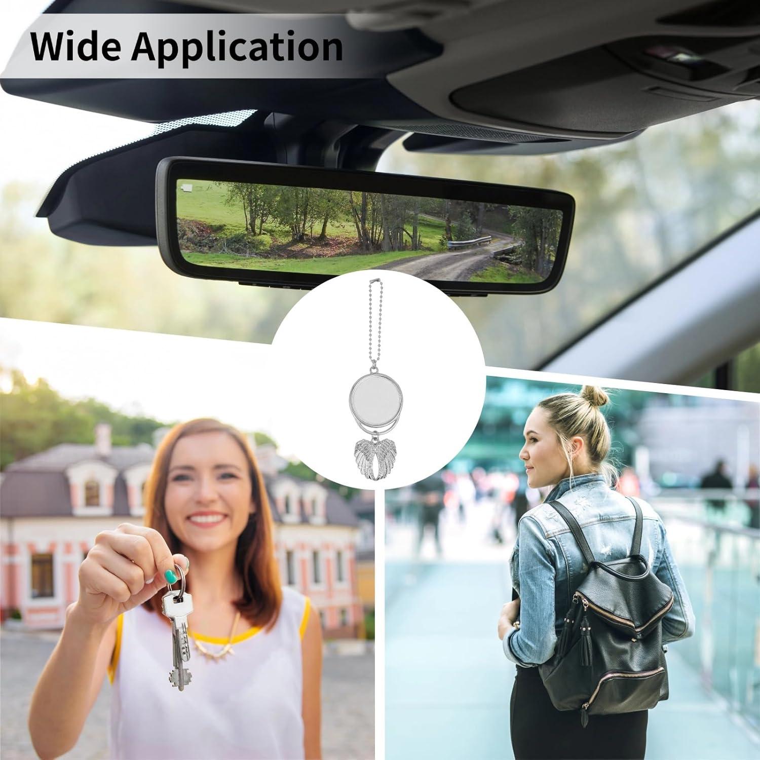 12 Llaveros de Sublimación OMISTAR con Alas de Ángel 4.6x16cm