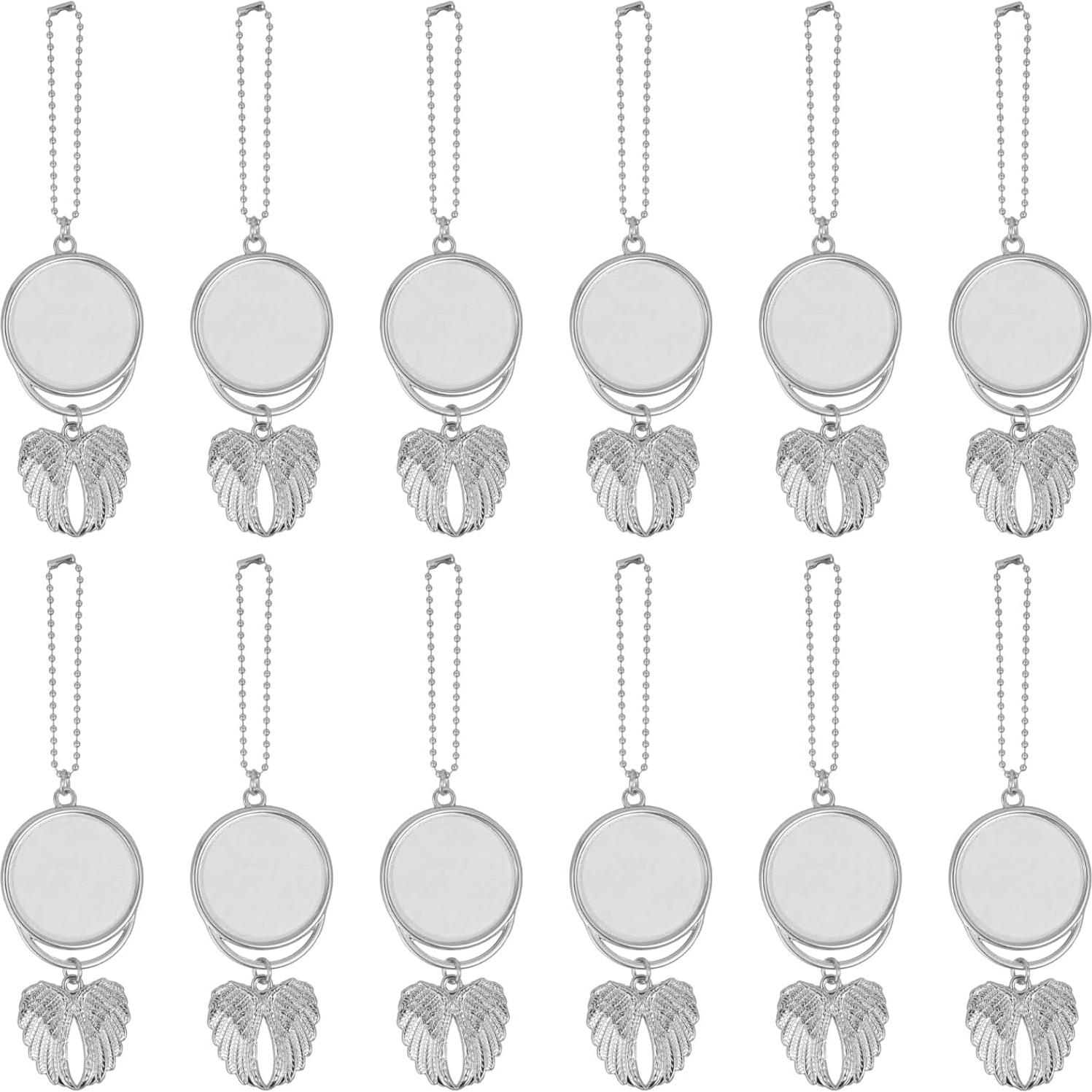 12 Llaveros de Sublimación OMISTAR con Alas de Ángel 4.6x16cm