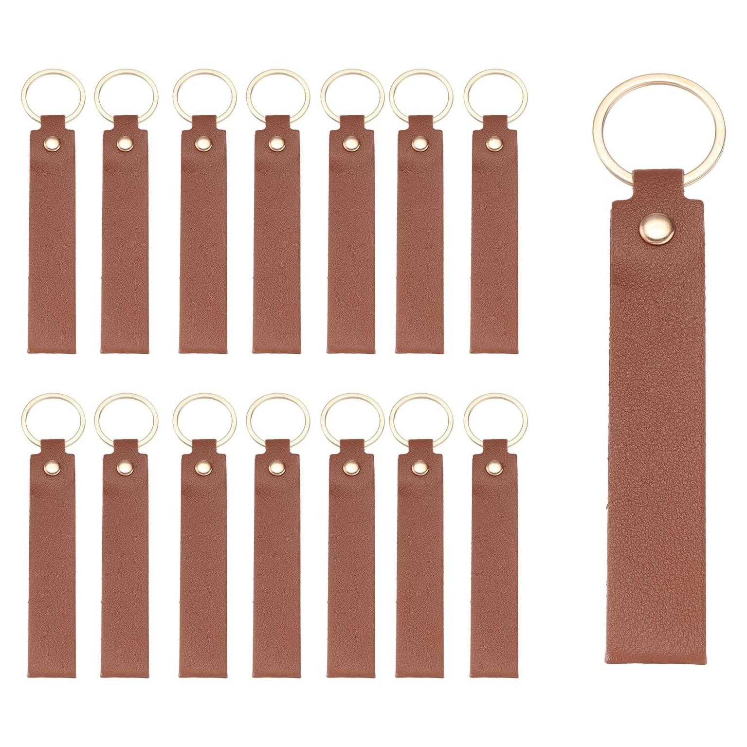 Kit 20 Llaveros de Cuero PU MECCANIXITY Personalizables 13.5x2cm