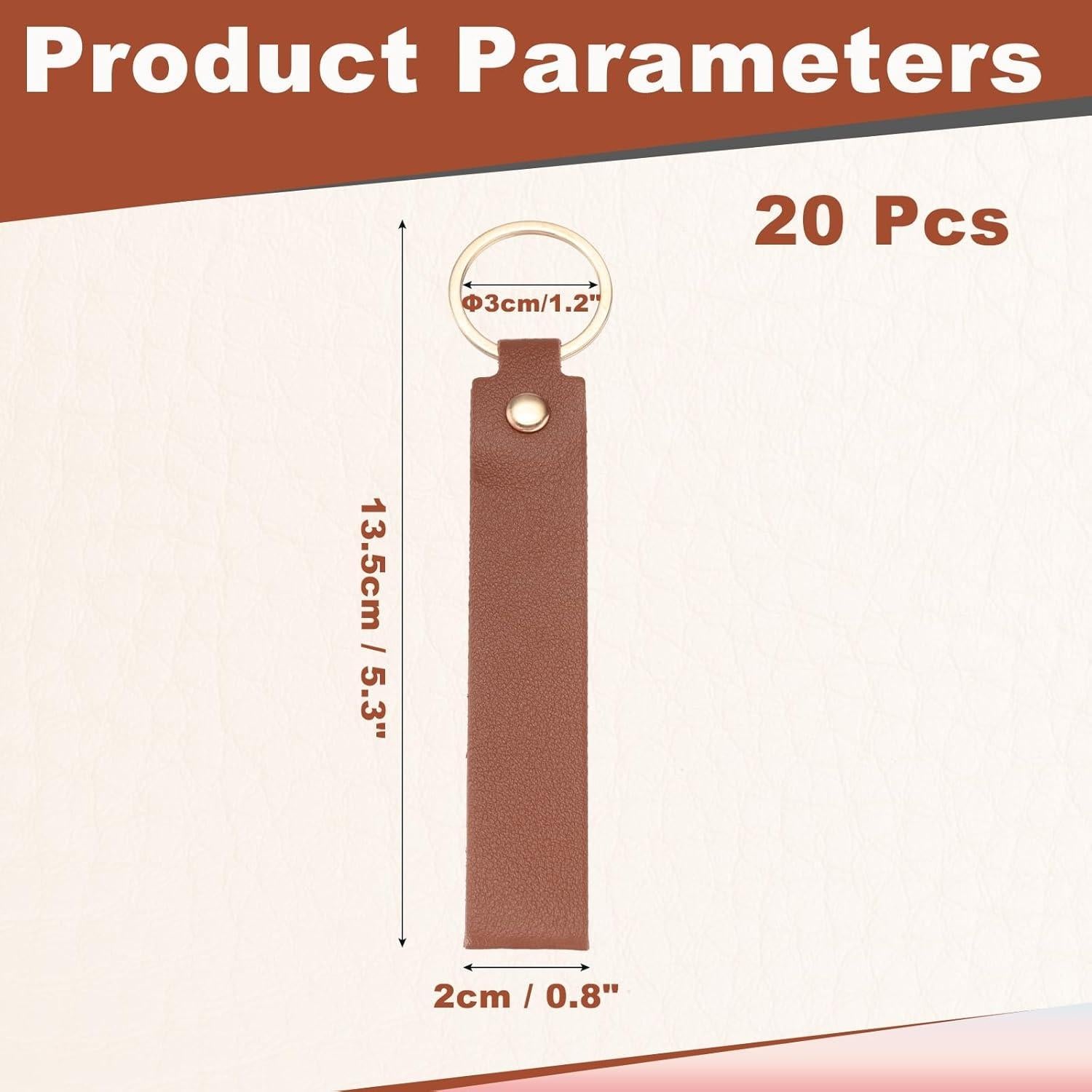 Kit 20 Llaveros de Cuero PU MECCANIXITY Personalizables 13.5x2cm