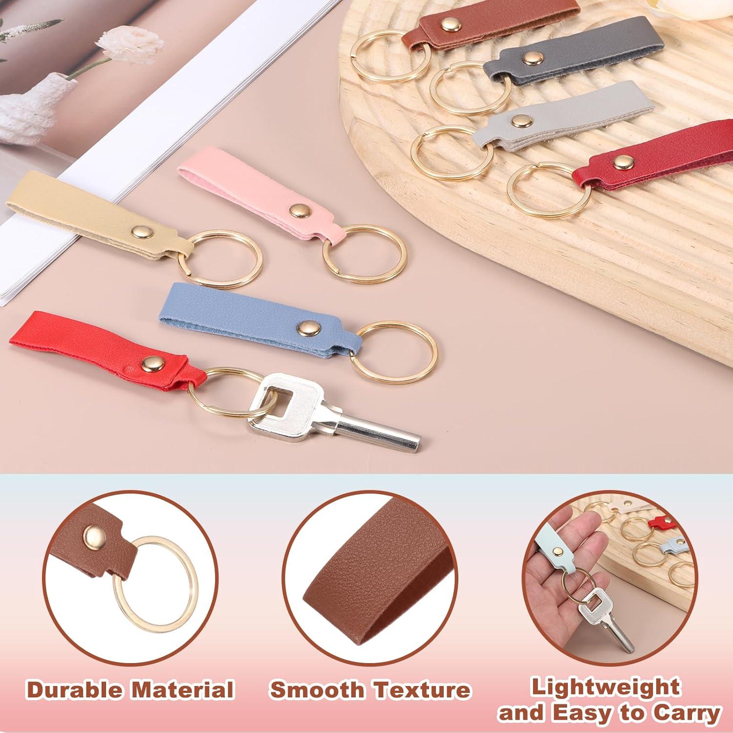 Kit 20 Llaveros de Cuero PU MECCANIXITY Personalizables 13.5x2cm