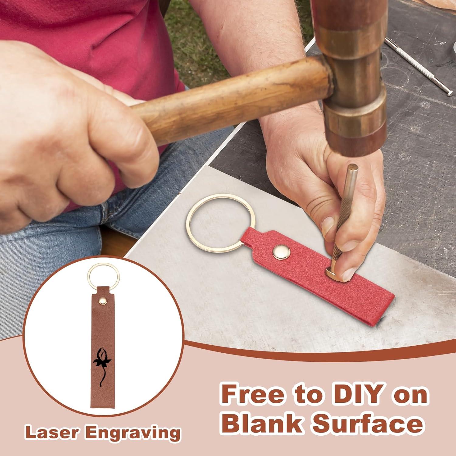 Kit 20 Llaveros de Cuero PU MECCANIXITY Personalizables 13.5x2cm