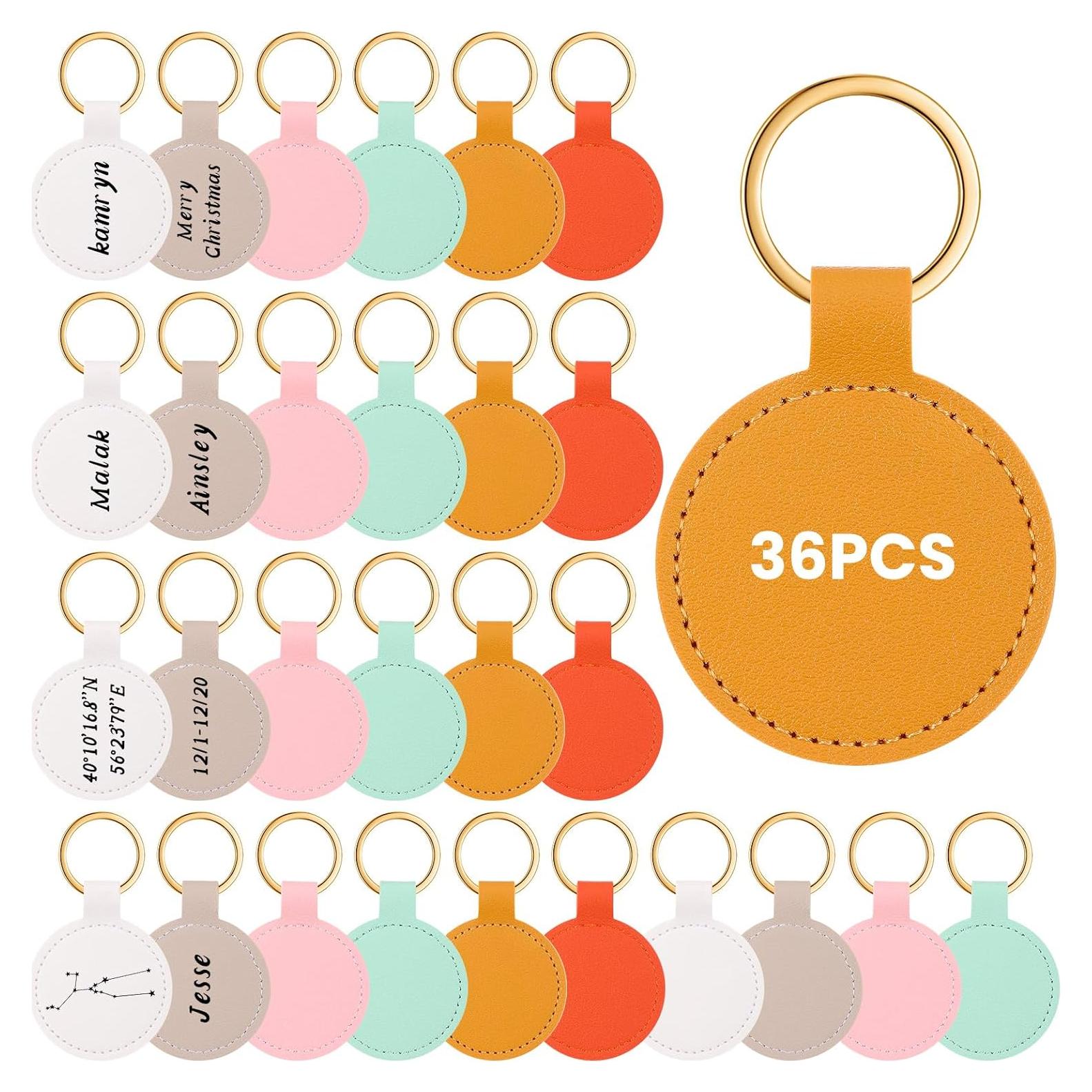 36 Llaveros de Cuero Sintético Wavyknot para DIY 8x5 cm