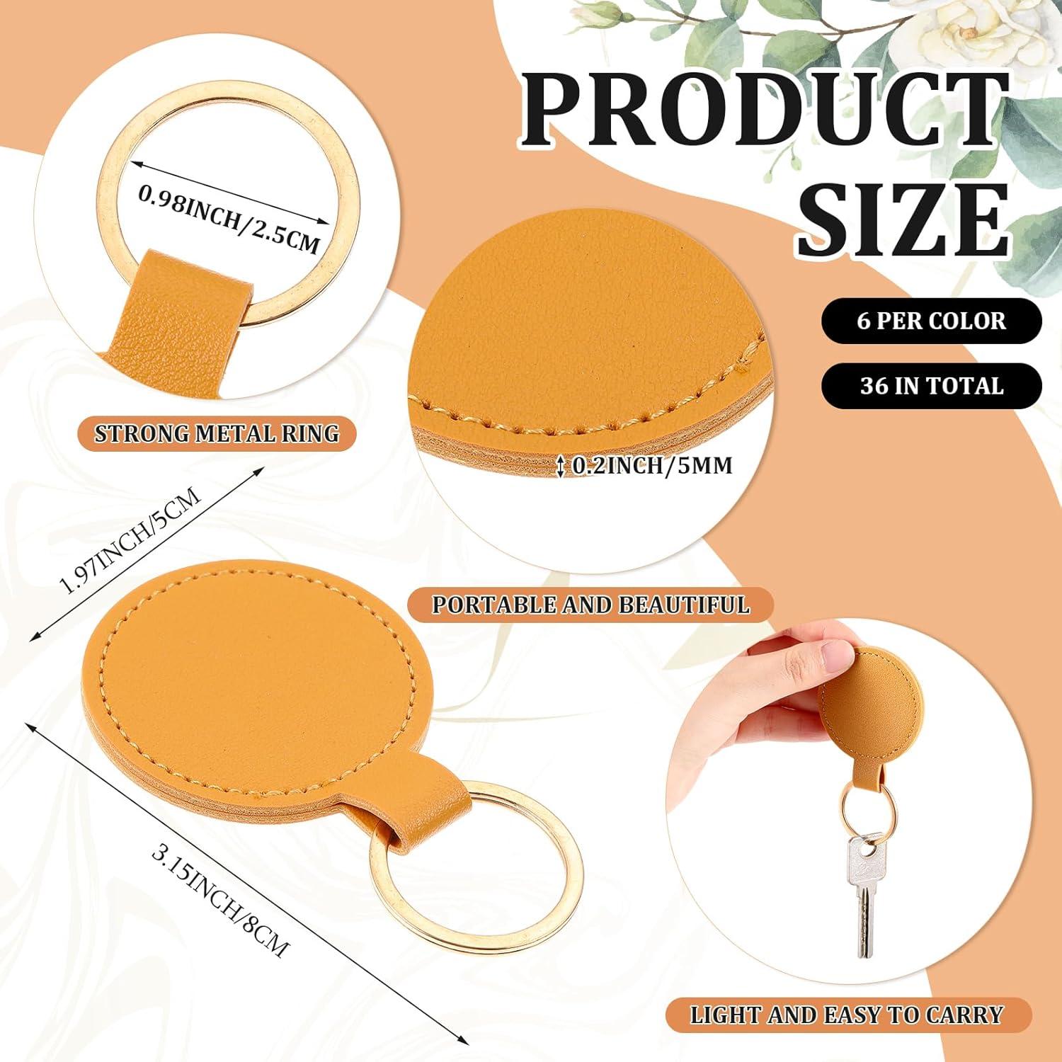 36 Llaveros de Cuero Sintético Wavyknot para DIY 8x5 cm