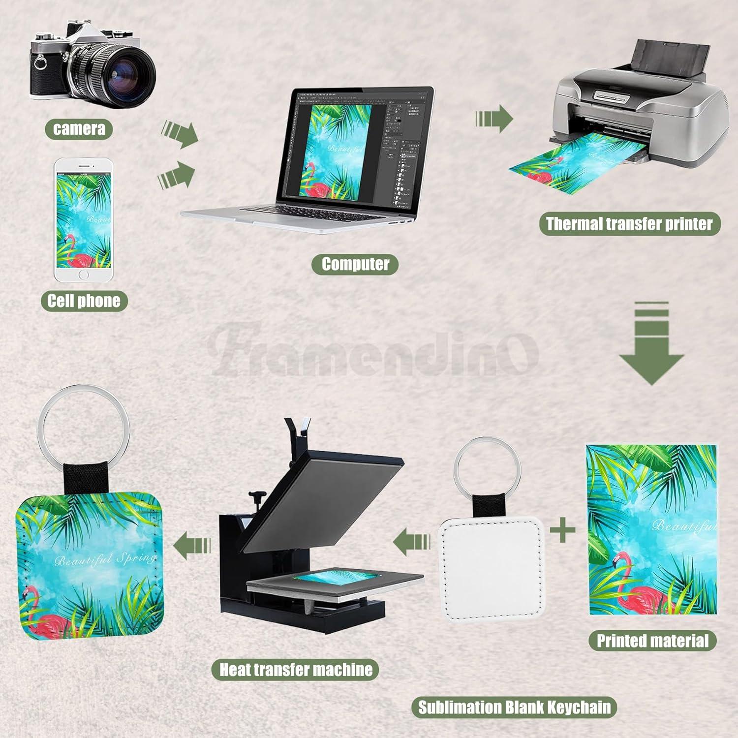 Llaveros de Cuero PU para Sublimación Framendino - 8 Unidades