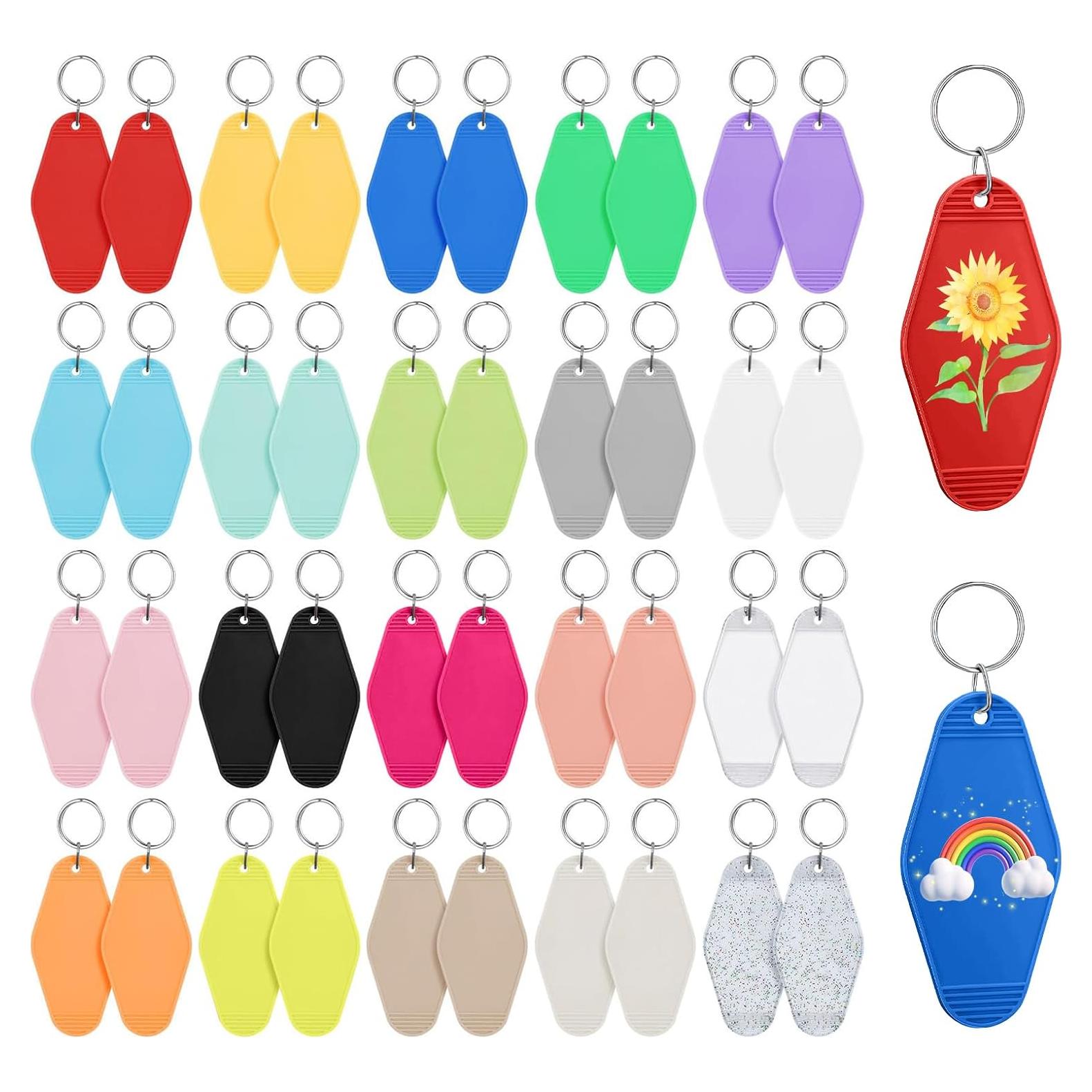 40 Llaveros de Motel Coloridos Happtkey 9x4.5 cm DIY Retro